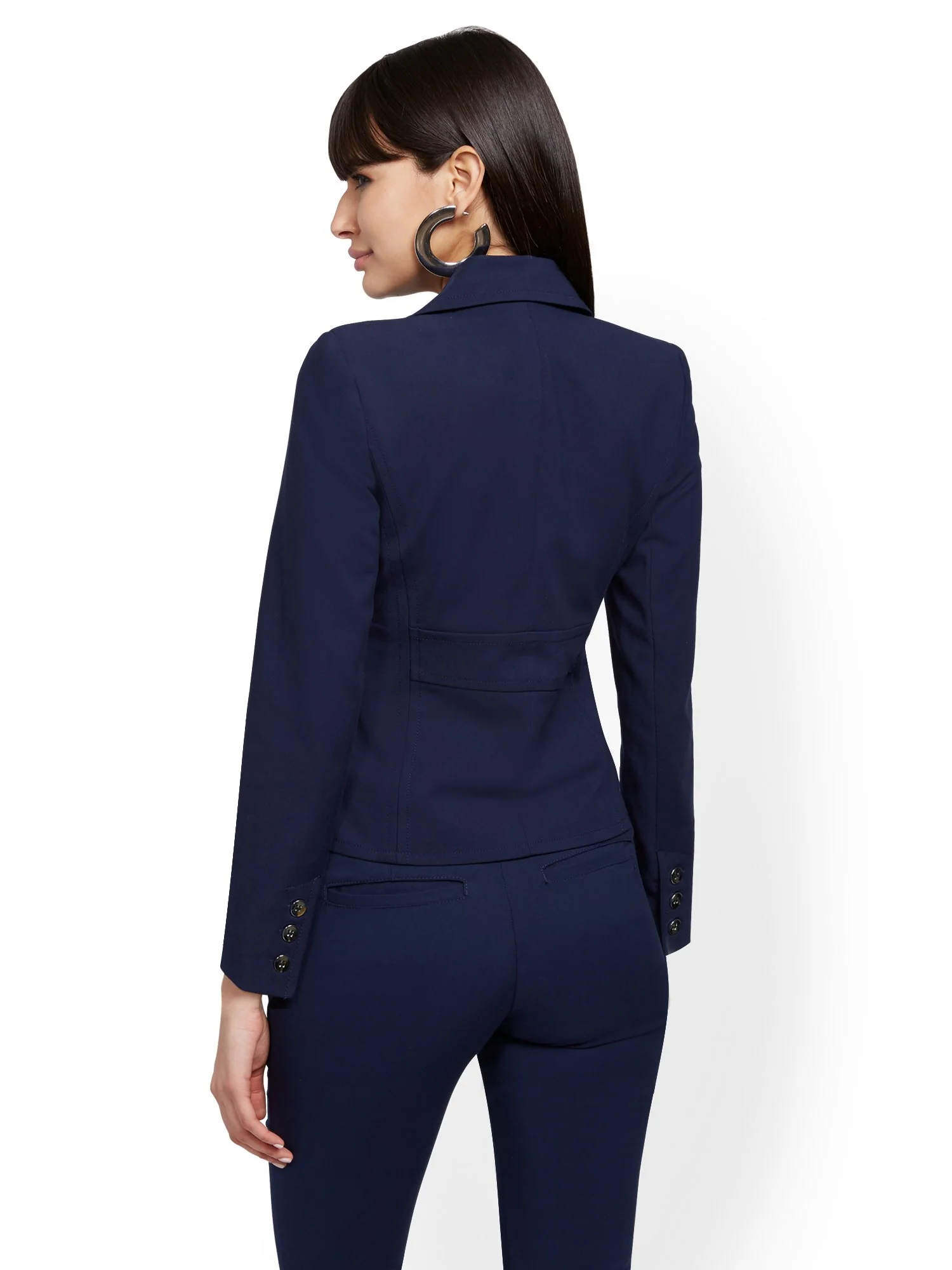 Topstitched Two-Button Jacket - All-Season Stretch - 7th Avenue - Image 12