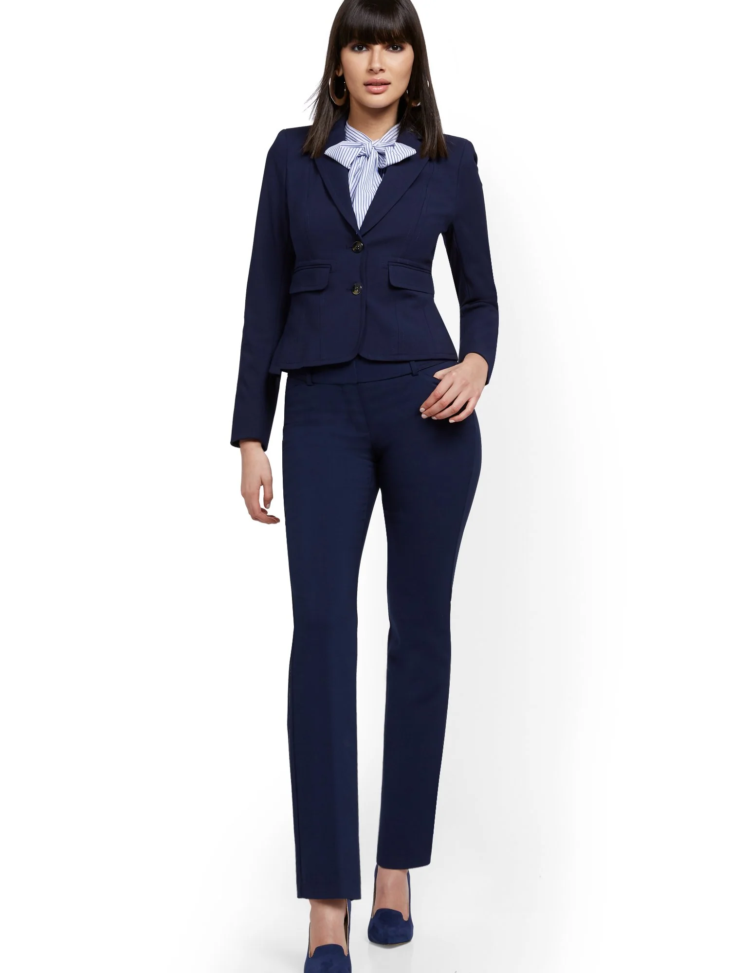 Topstitched Two-Button Jacket - All-Season Stretch - 7th Avenue - Image 13