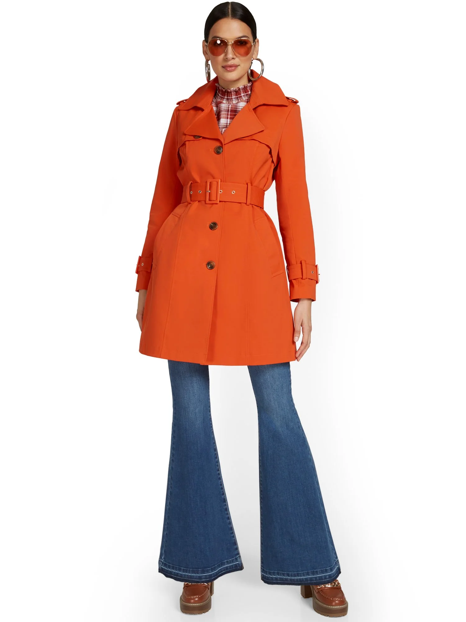 Trapunto Belted Trenchcoat - City Trench Collection - Image 11