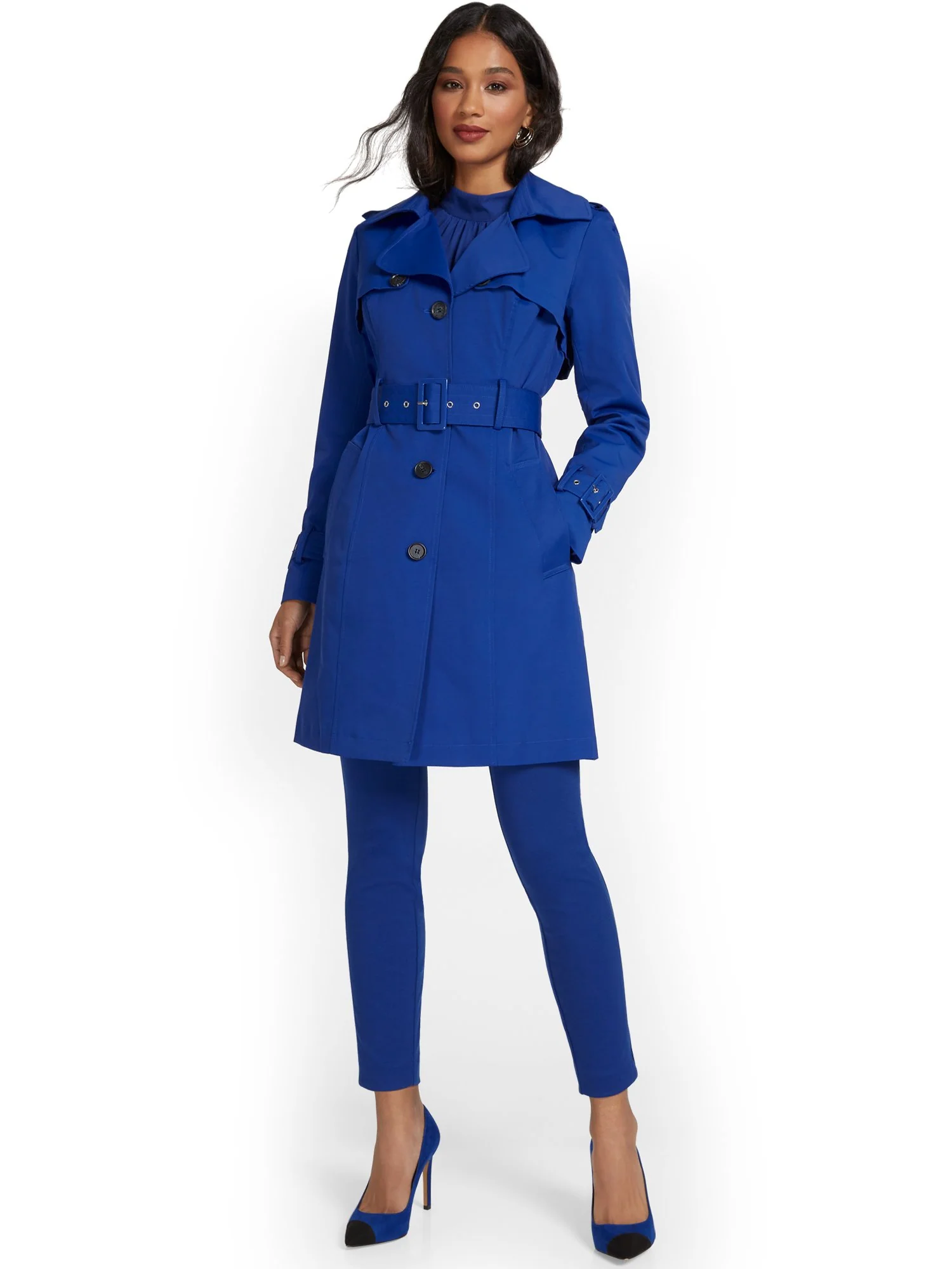 Trapunto Belted Trenchcoat - City Trench Collection - Image 8
