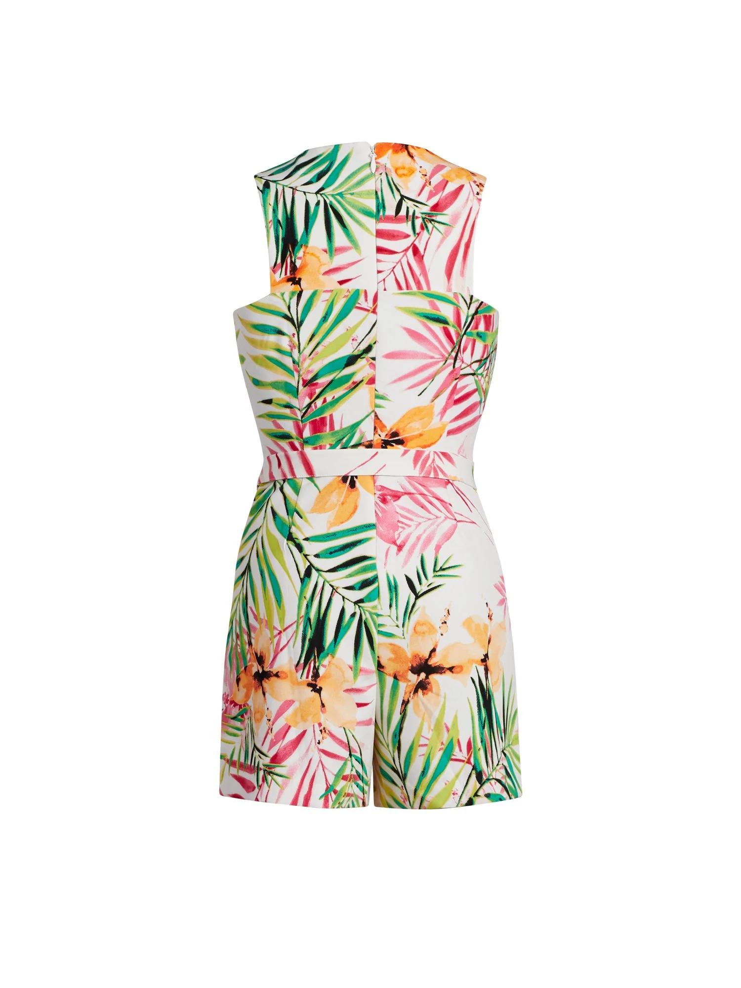 Tropical-Print Cross Front Romper - Image 3