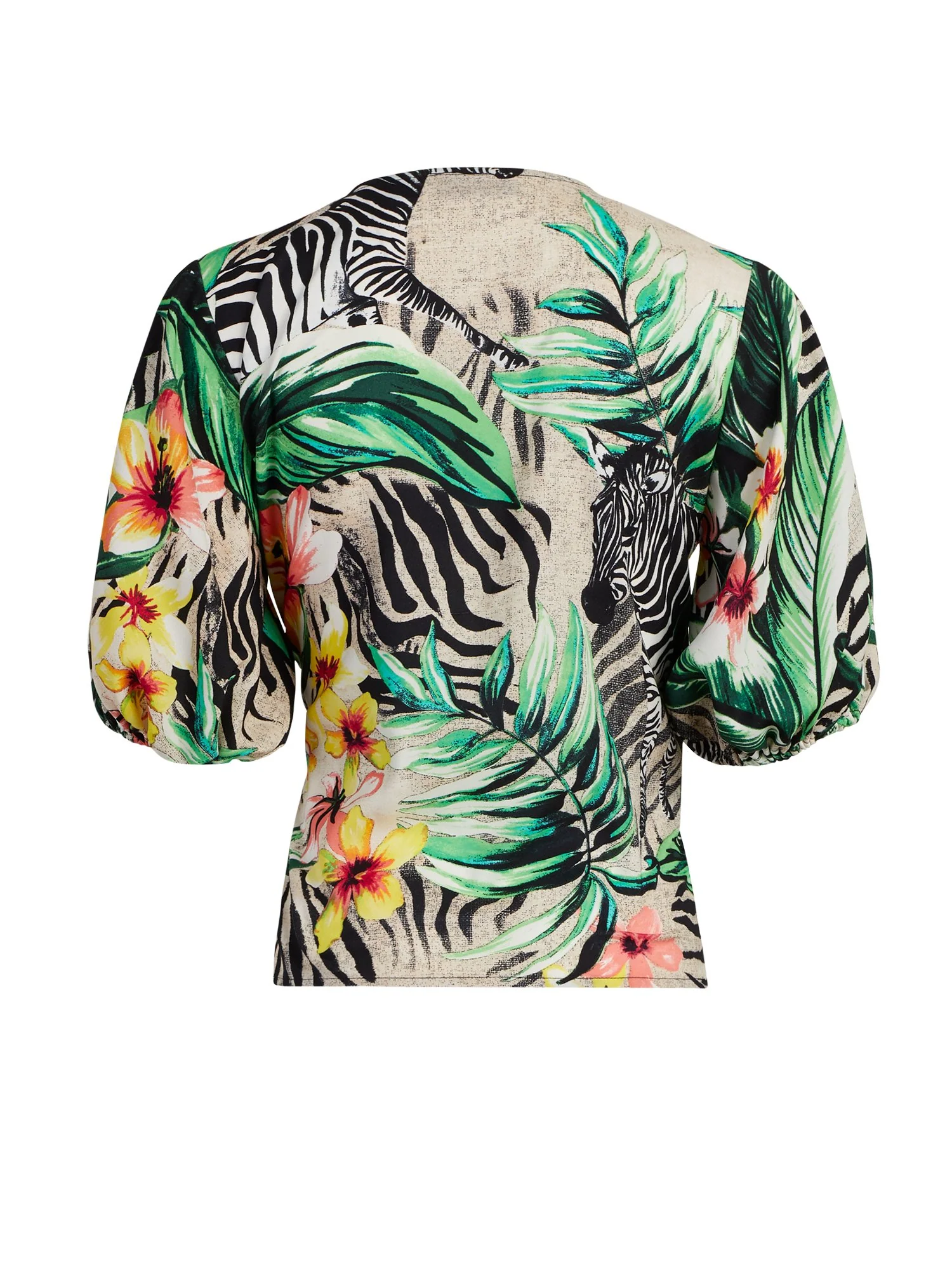 Tropical-Print Tie-Waist Top - Image 3