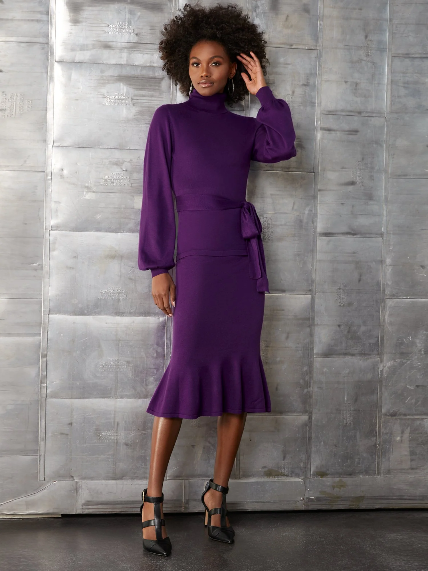 Trumpet Sweater Midi Skirt - Image 11