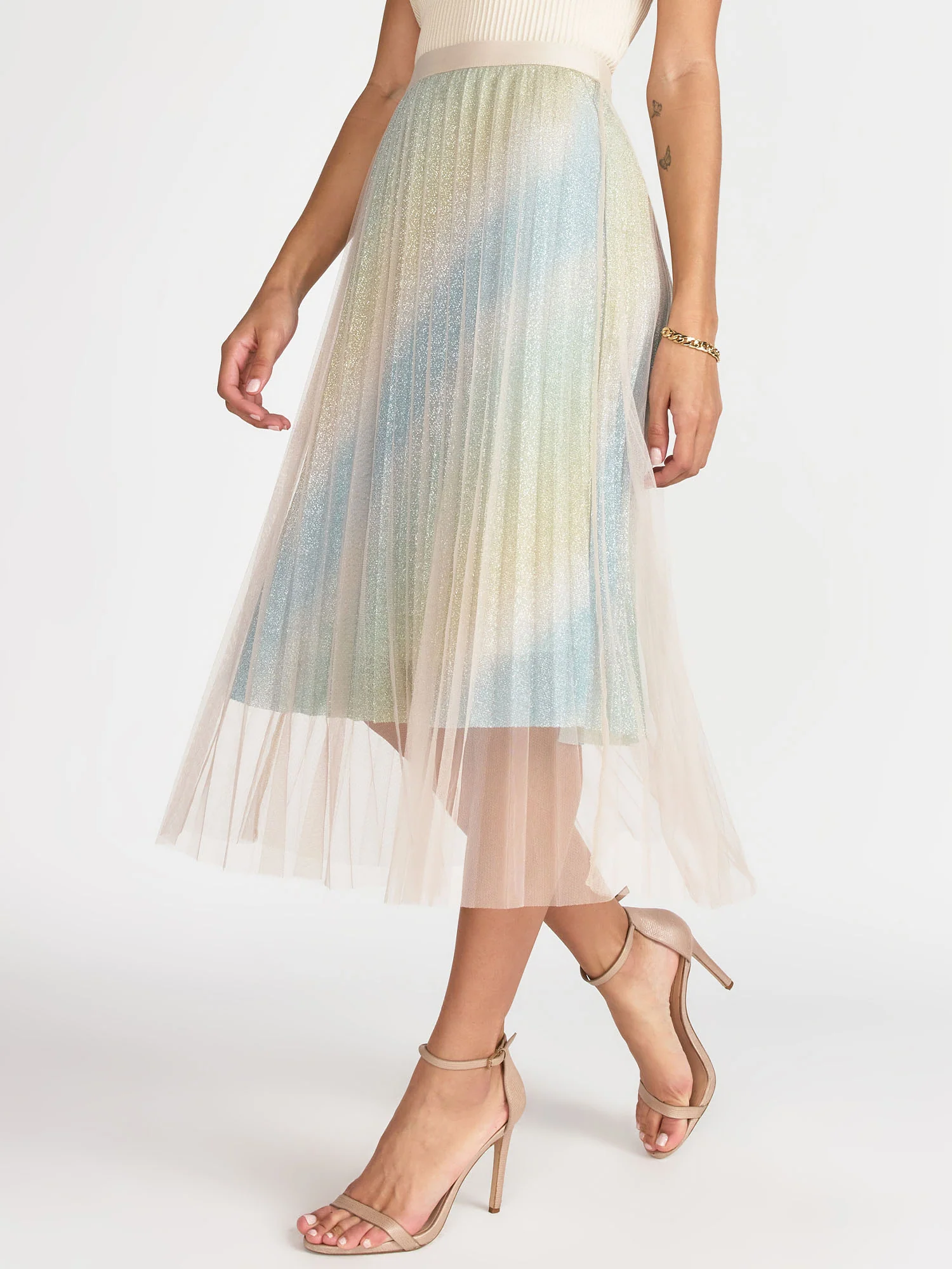 Tulle Pleated Glitter Skirt - Lena - Image 2