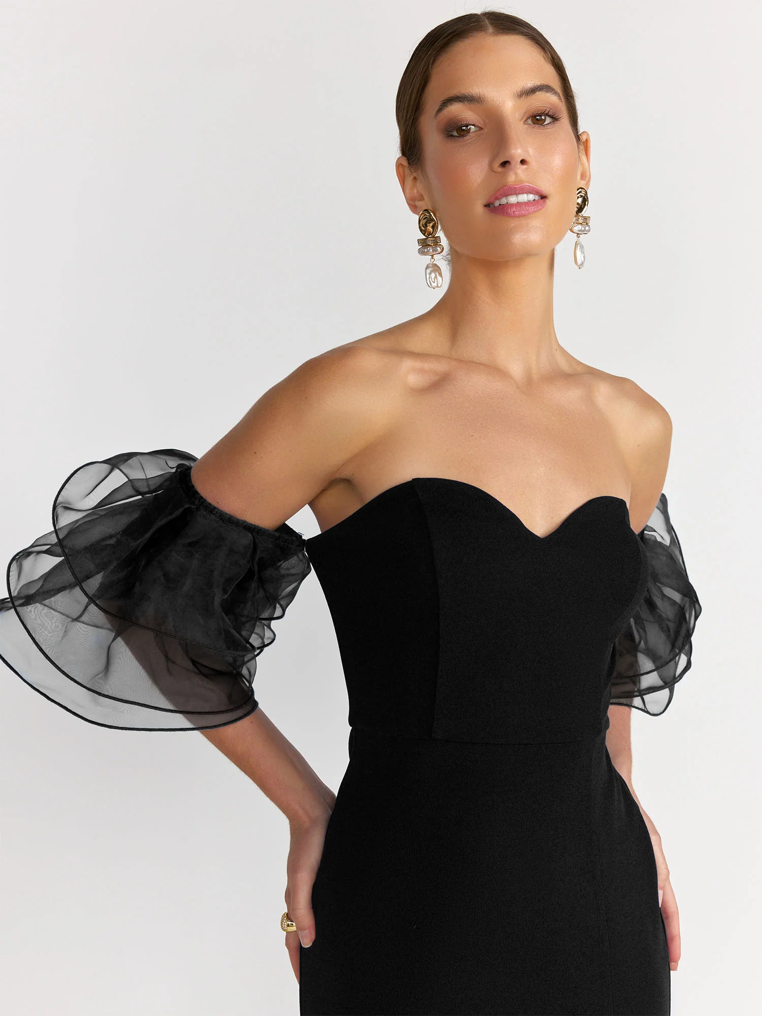 Blue Blush Tulle Off Shoulder Midi Dress - Brands We Love - Image 2