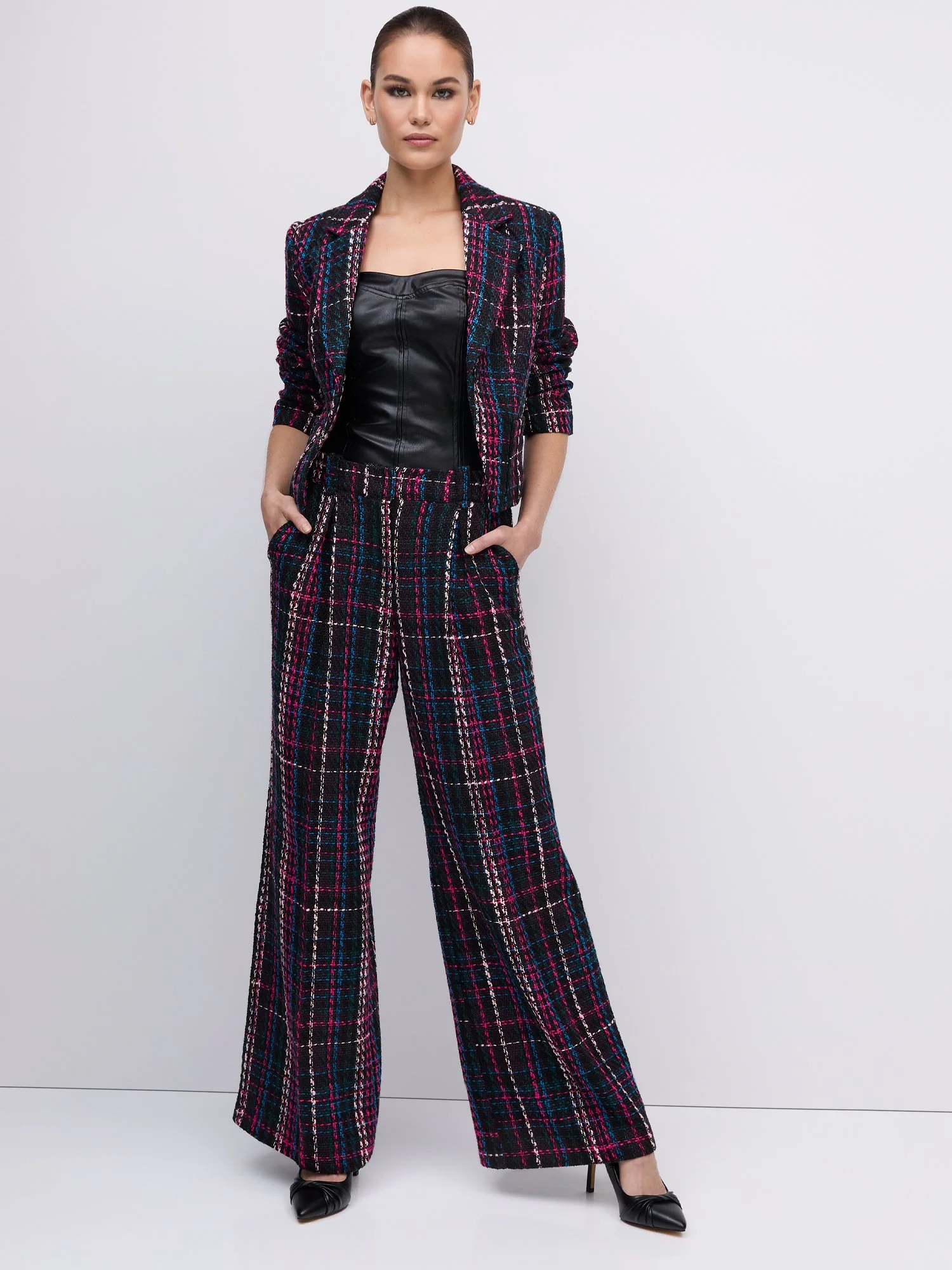 Tweed High-Waisted Wide-Leg Pant - Image 2