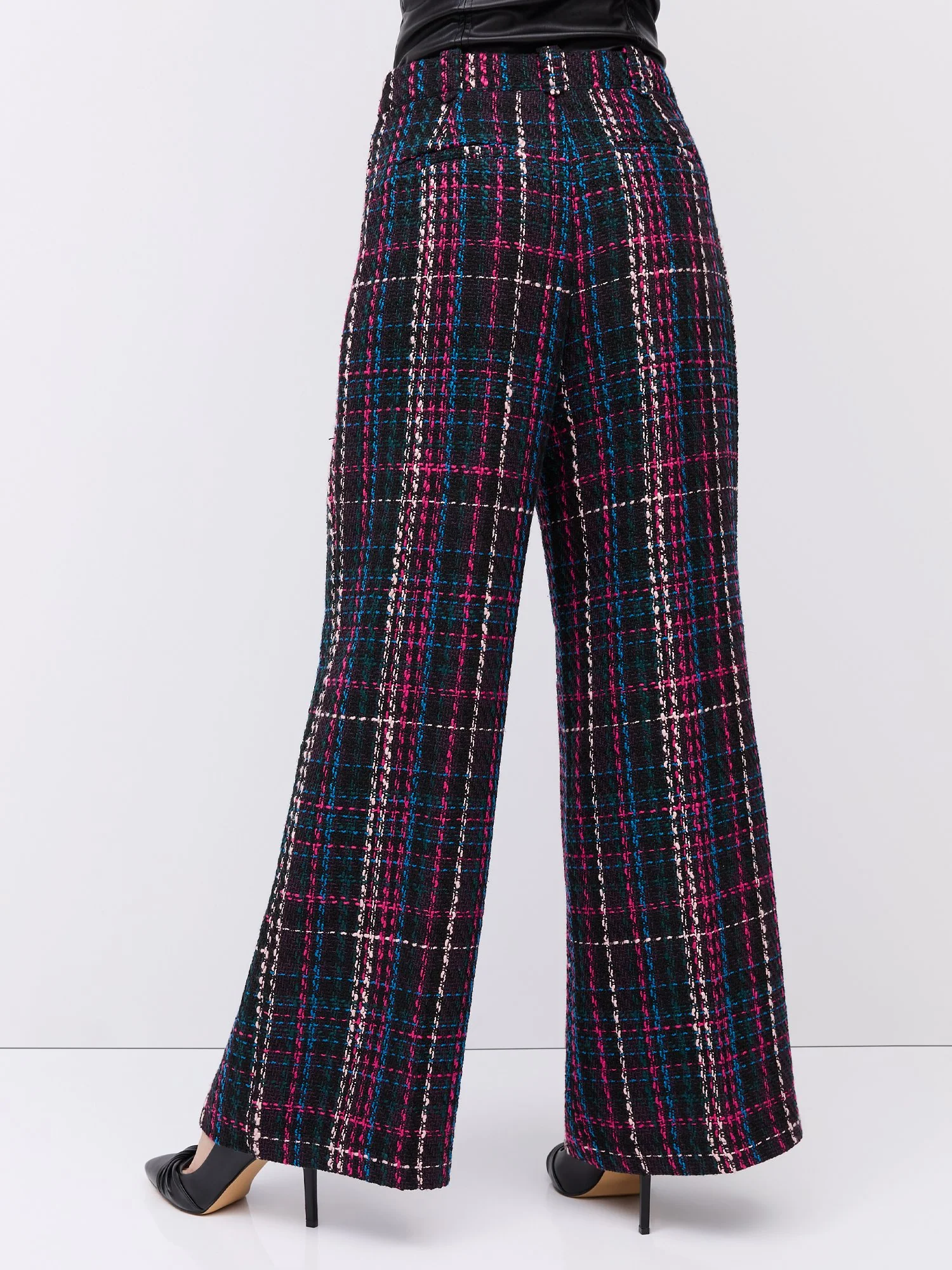 Tweed High-Waisted Wide-Leg Pant - Image 3