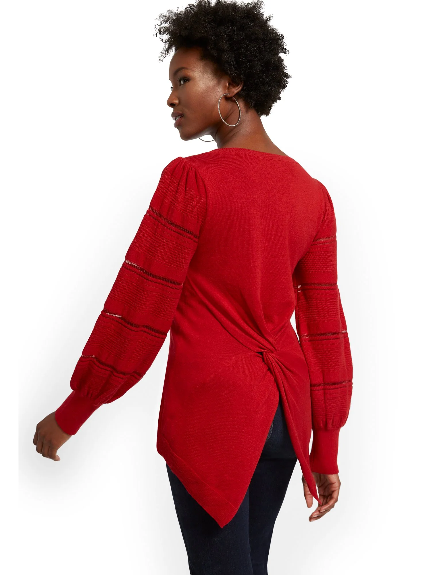 Twist-Back Tunic Sweater - Image 12