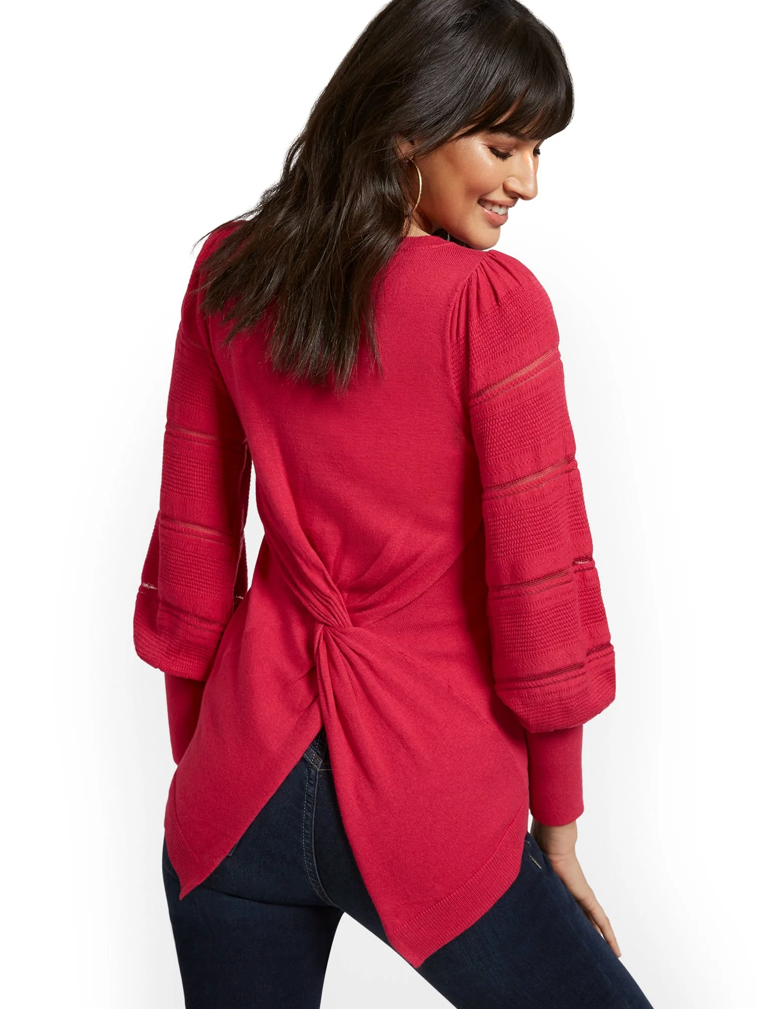 Twist-Back Tunic Sweater - Image 22