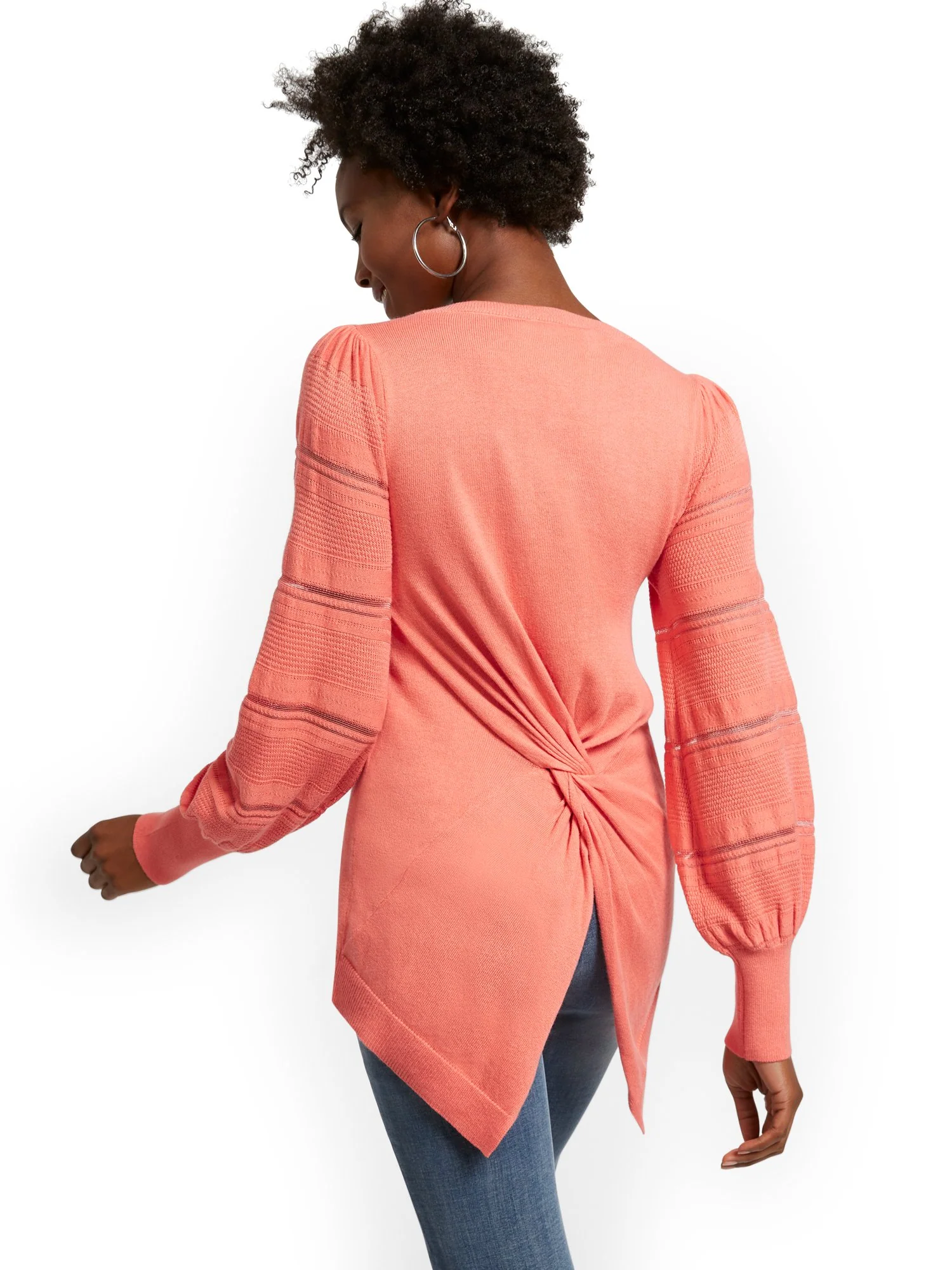 Twist-Back Tunic Sweater - Image 26