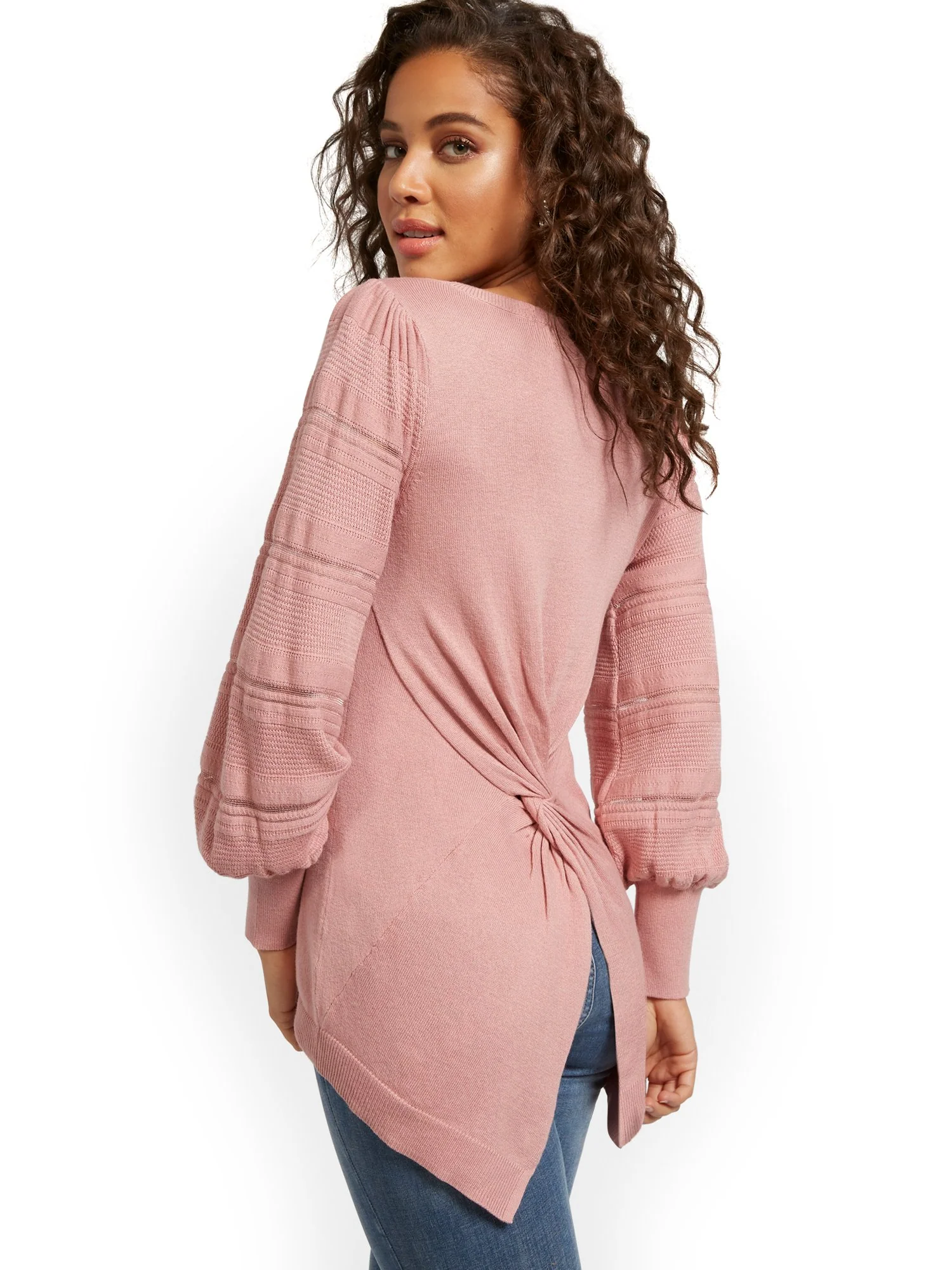 Twist-Back Tunic Sweater - Image 8