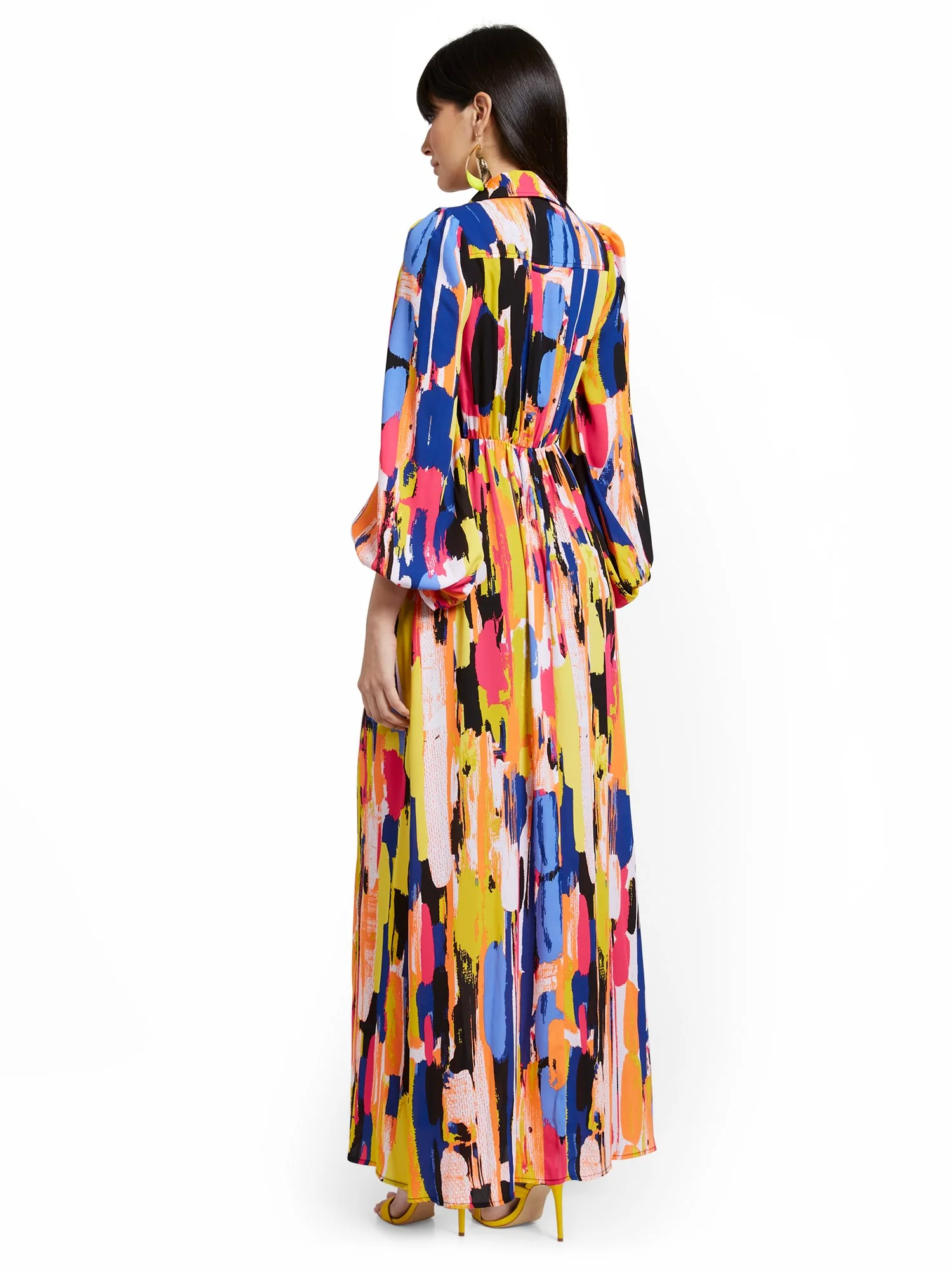Twist-Front Maxi Shirtdress - Image 3