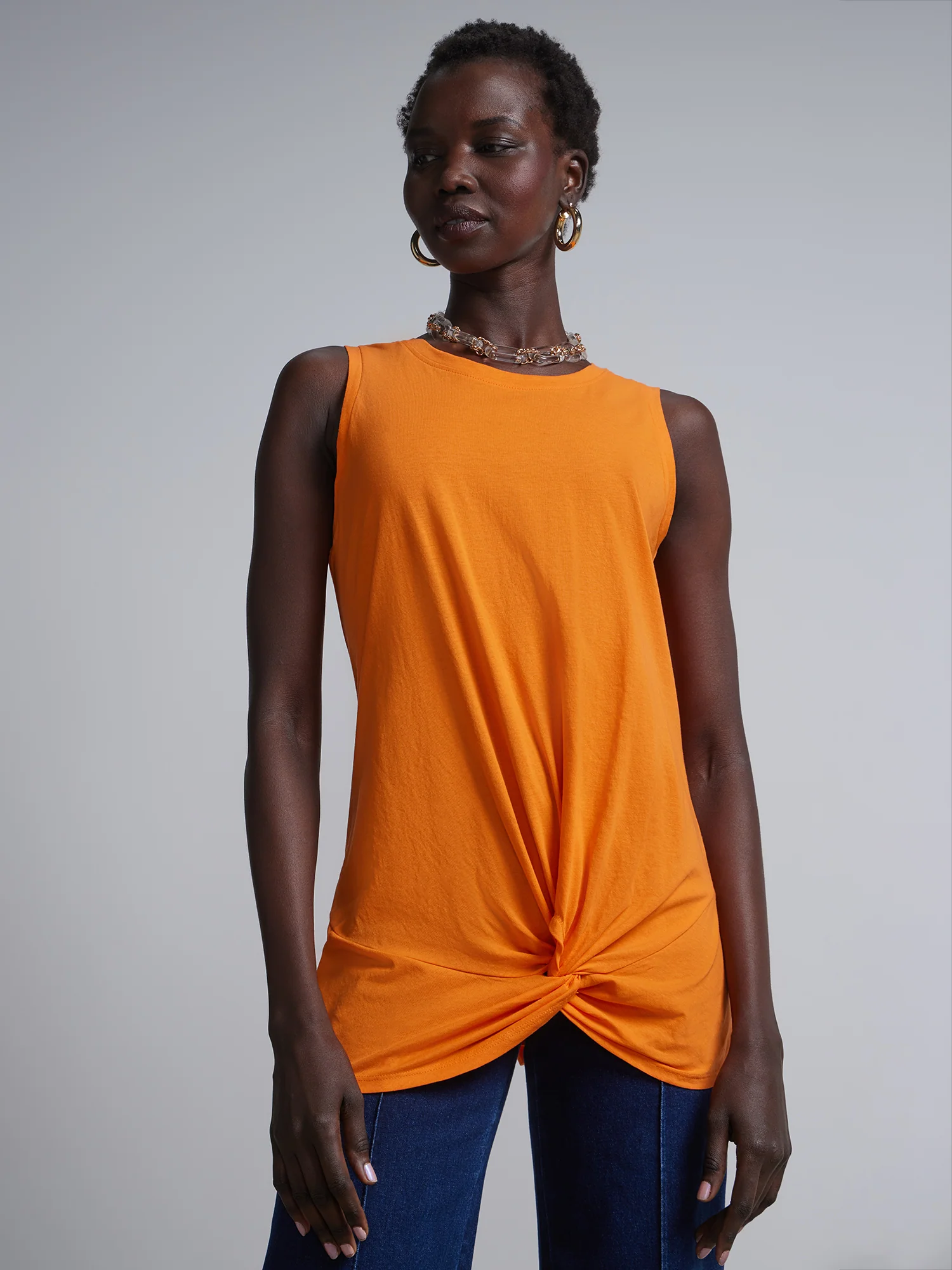 Twist-Front Sleeveless Tunic Top - Image 13