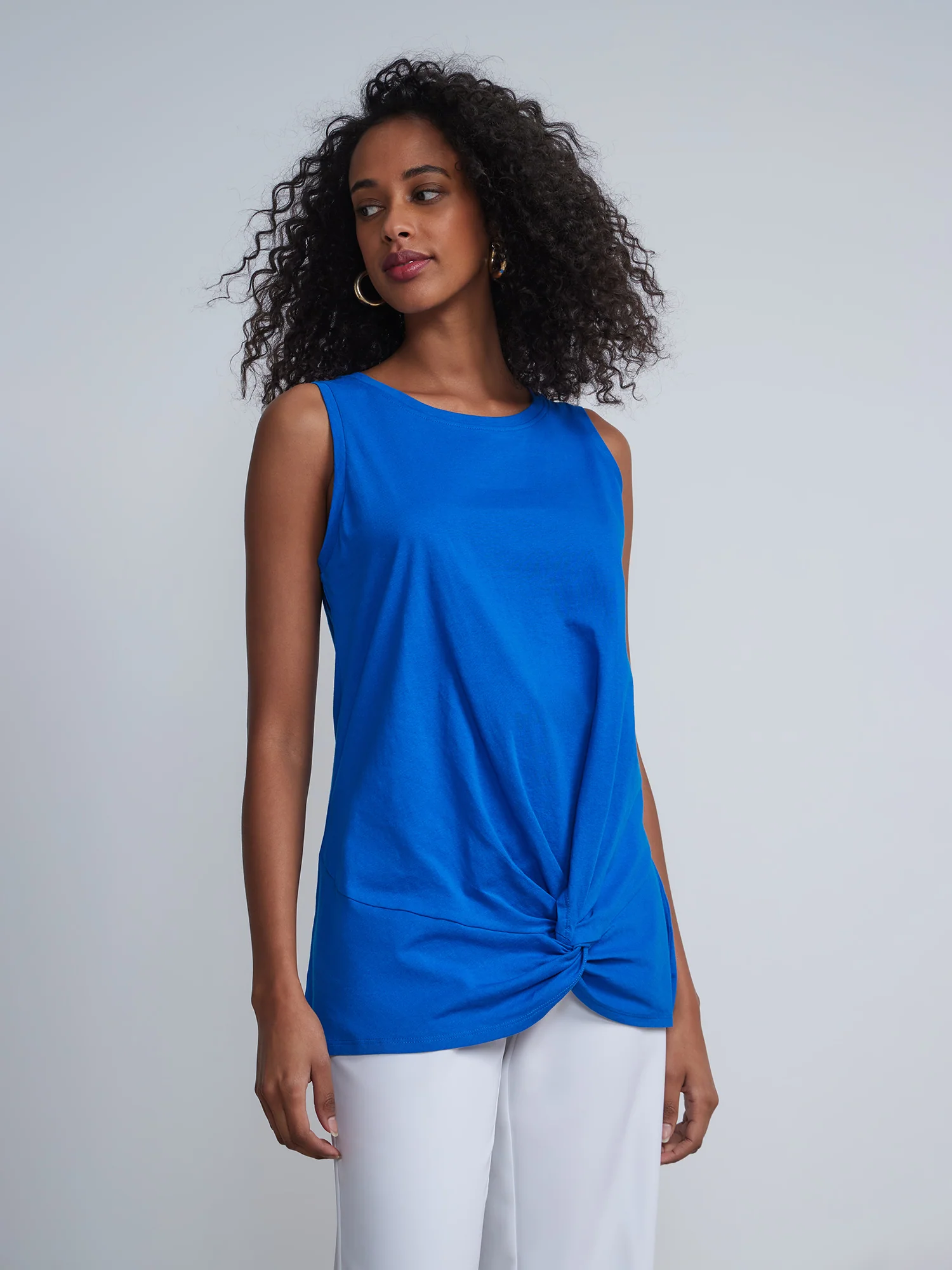 Twist-Front Sleeveless Tunic Top - Image 22