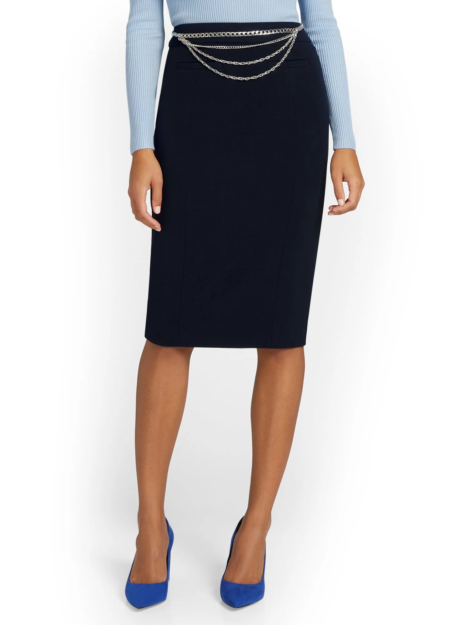 Two-Pocket Pencil Skirt - Essential Stretch - Image 2