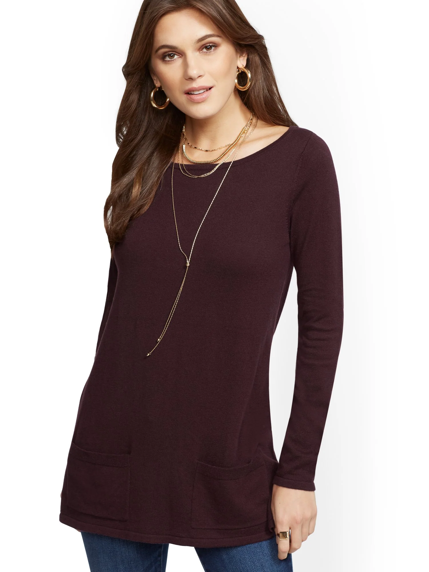 Two-Pocket Tunic Sweater - Image 2