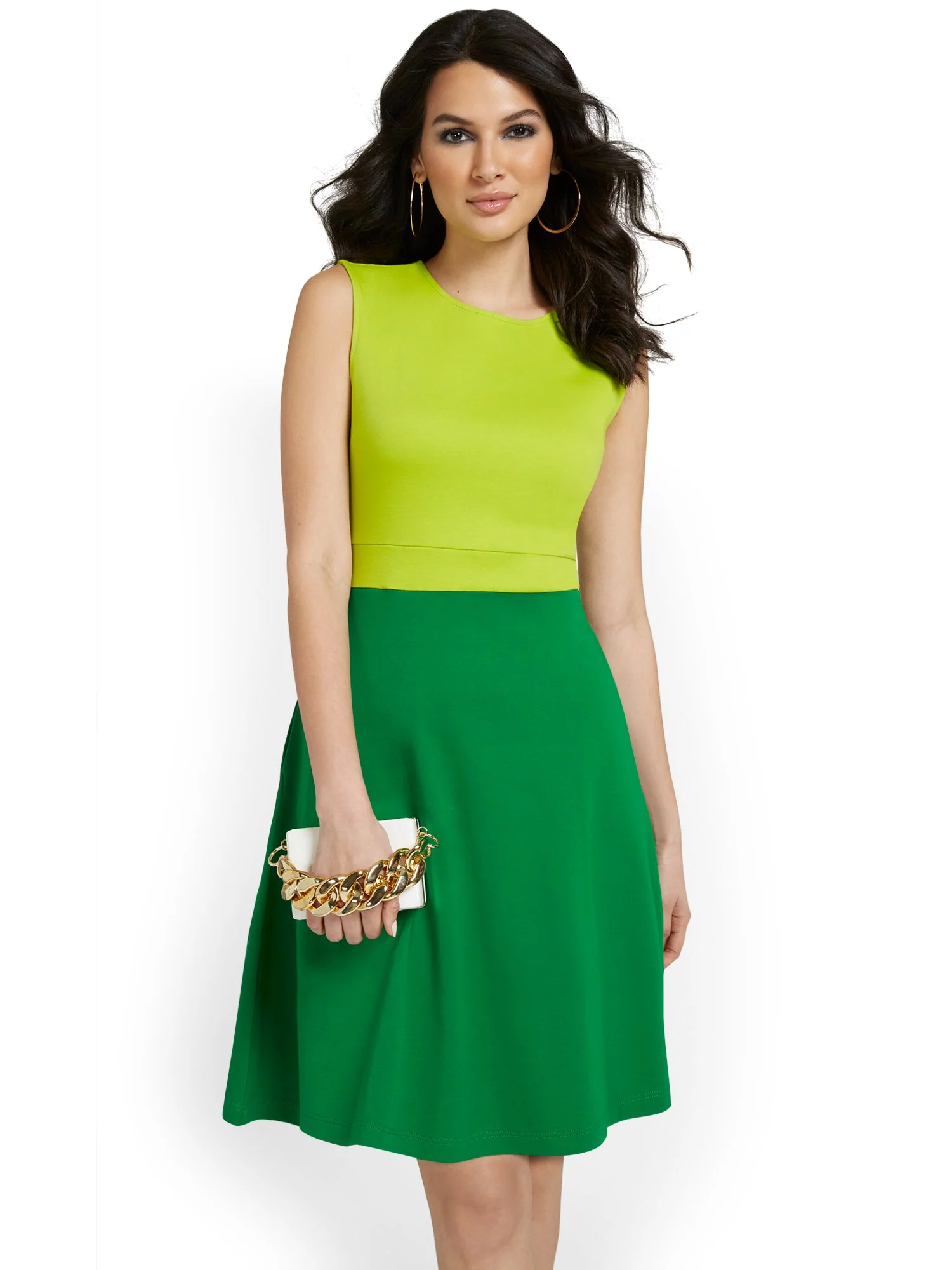 Two-Tone Flare Dress - City Knits - Image 6