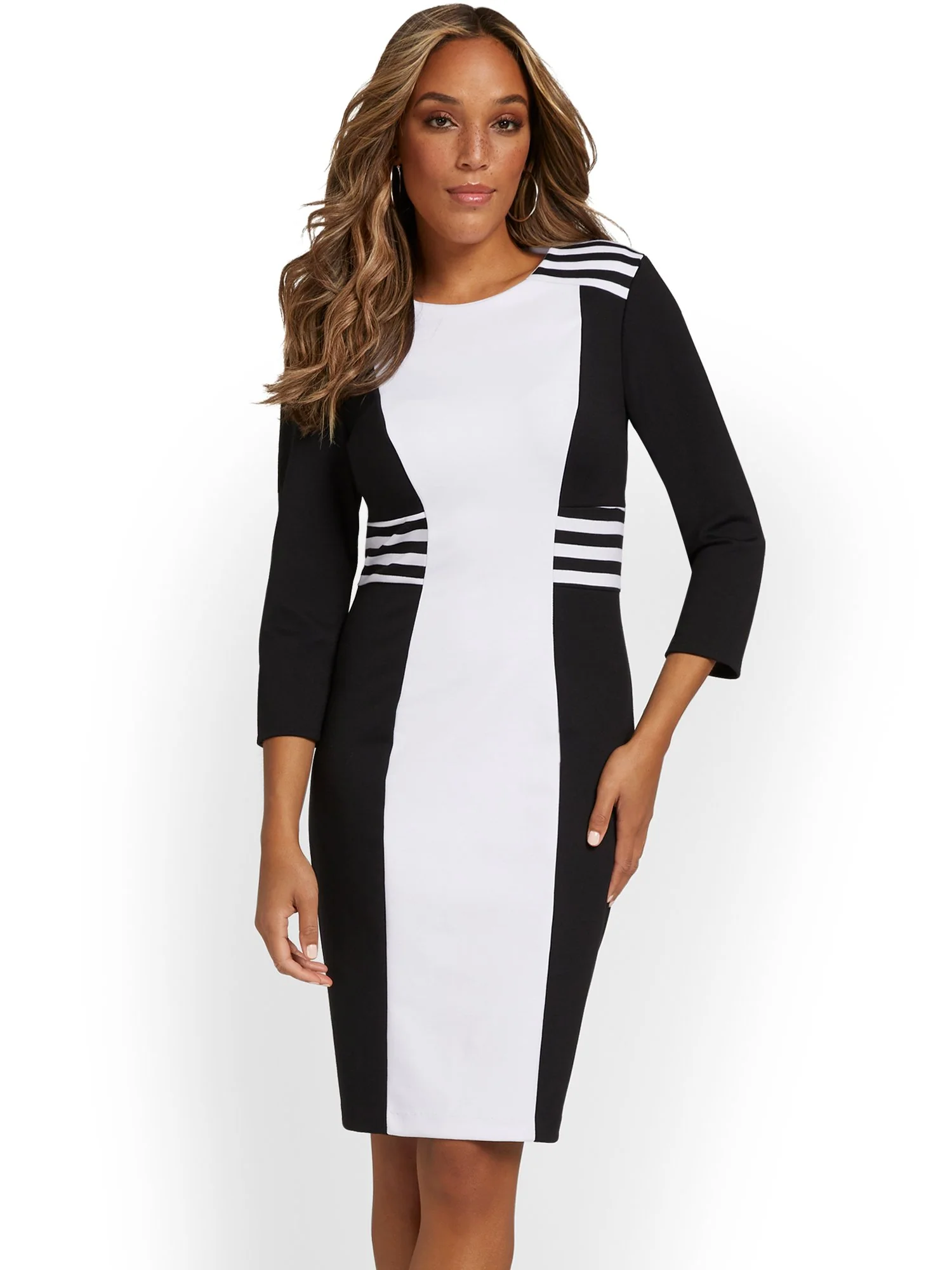 Two-Tone Sheath Dress - Superflex - Image 2