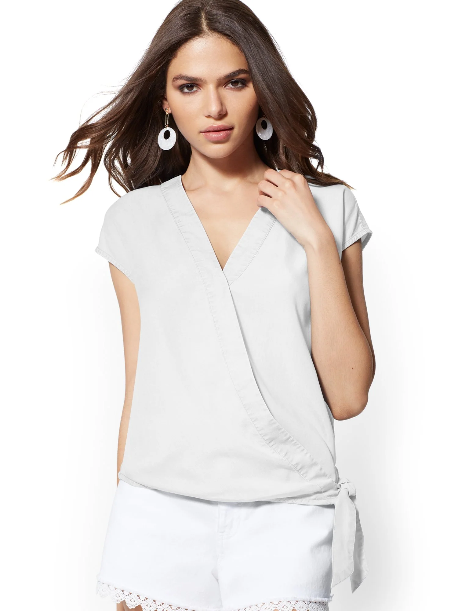 Ultra-Soft Chambray Wrap Shirt - Image 5