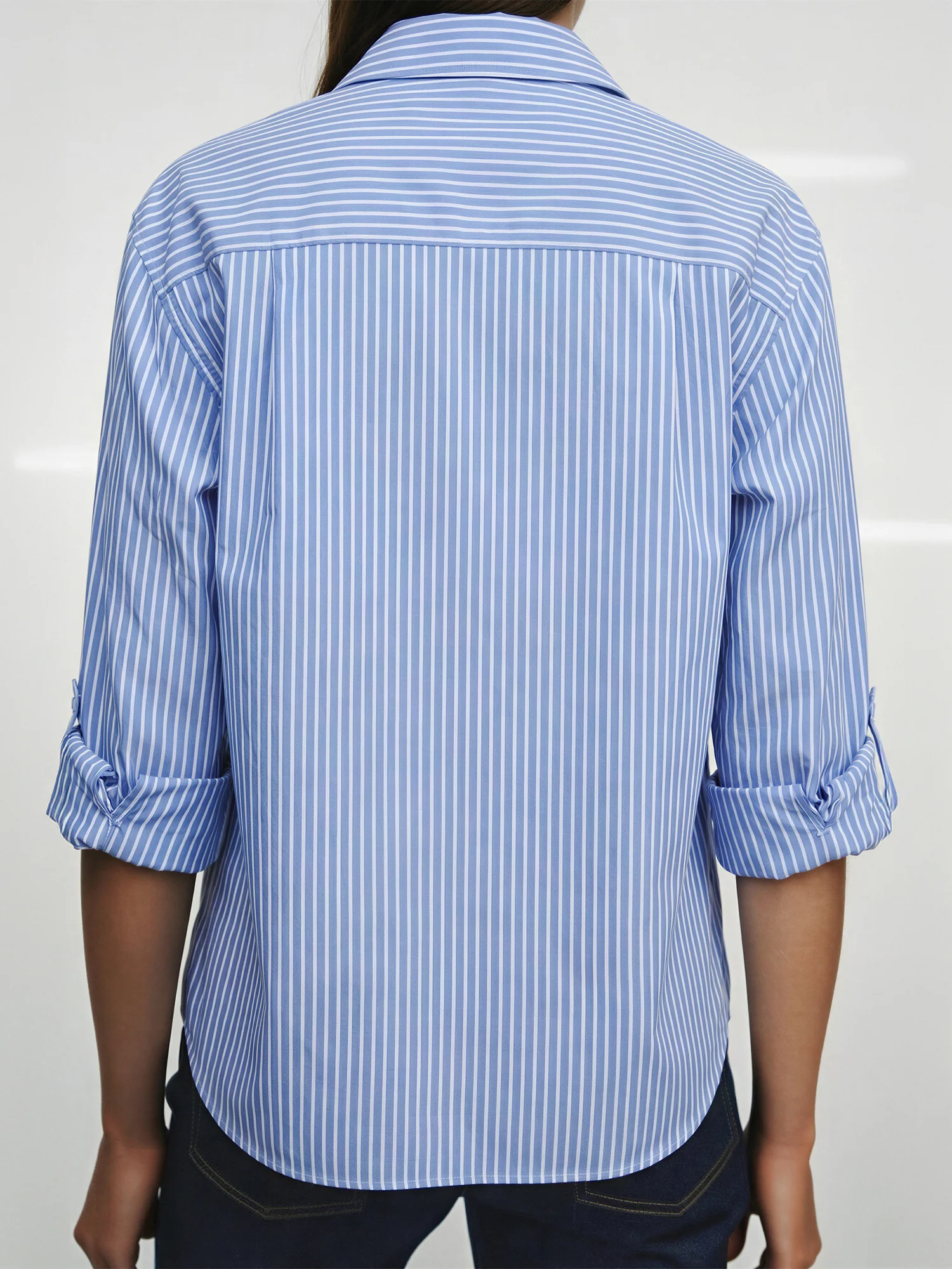 Utility Striped Two Pocket Linen Blend Button Down Shirt - Image 8