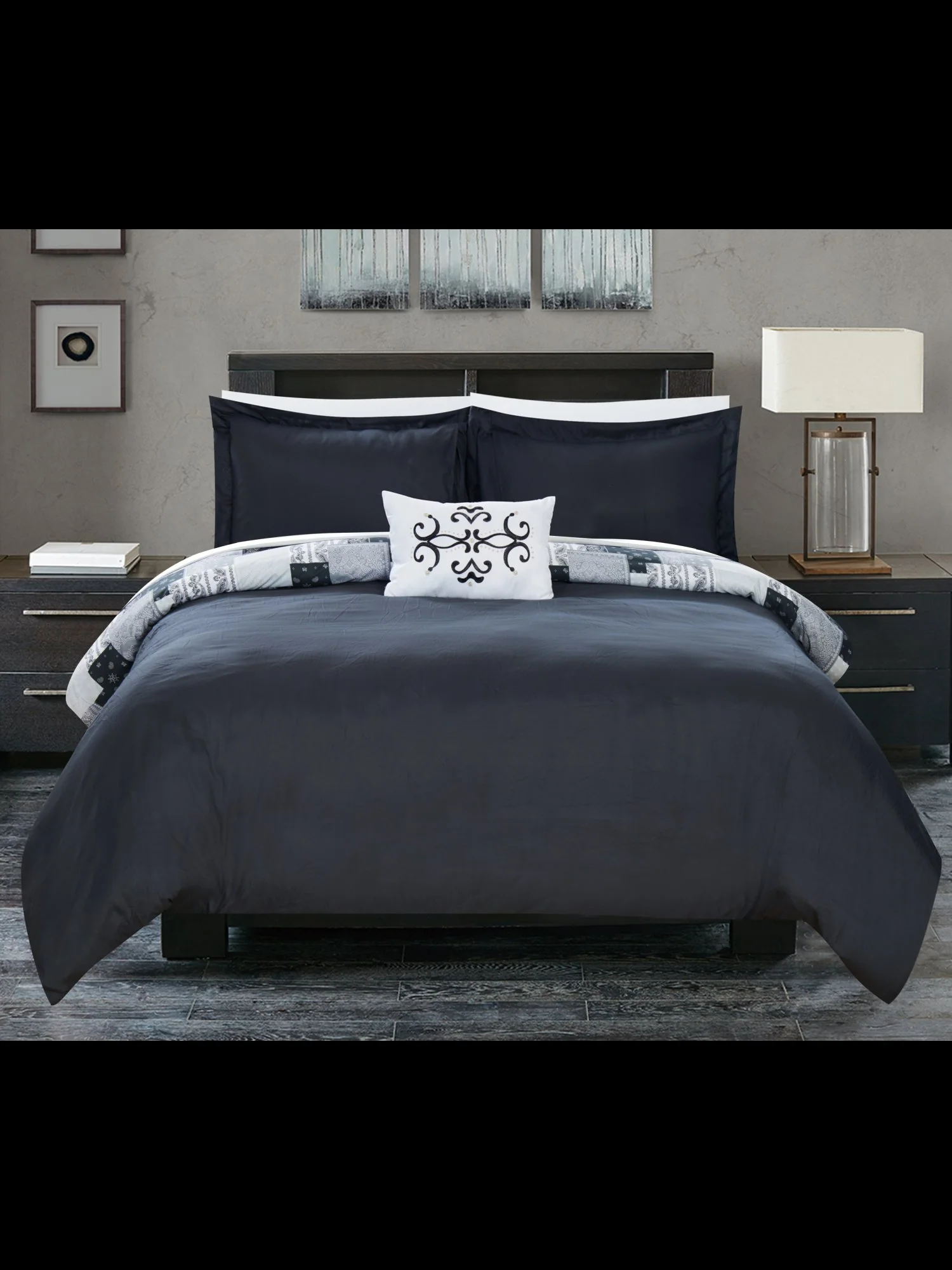 Utopia Reversible King-Size 4-Piece Duvet Set - NY&C x Chic Home - Image 3