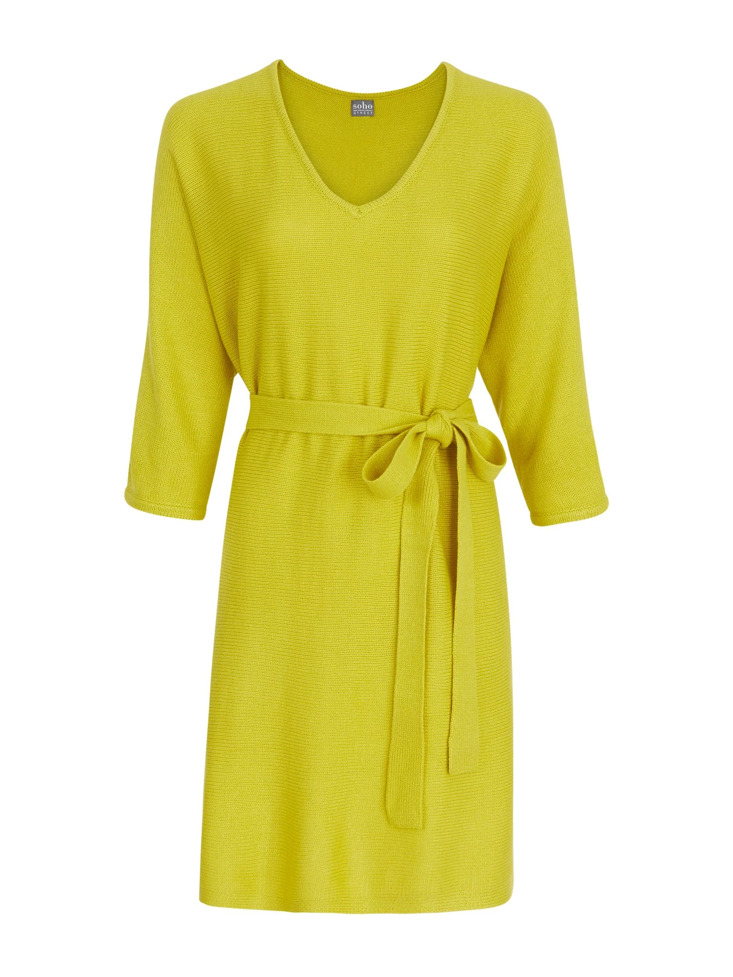 V-Neck Belted Sweater Dress - Image 5