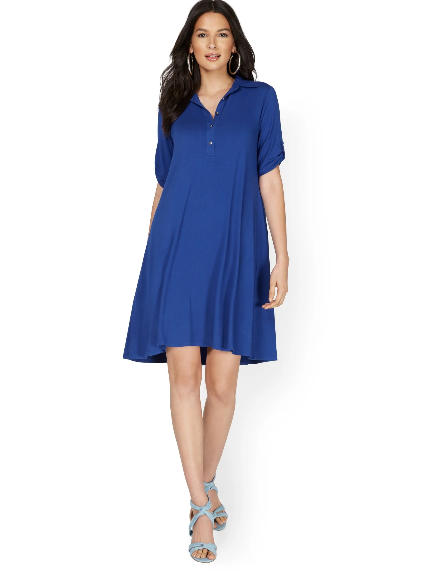V-Neck Button-Front Polo Dress - Image 4