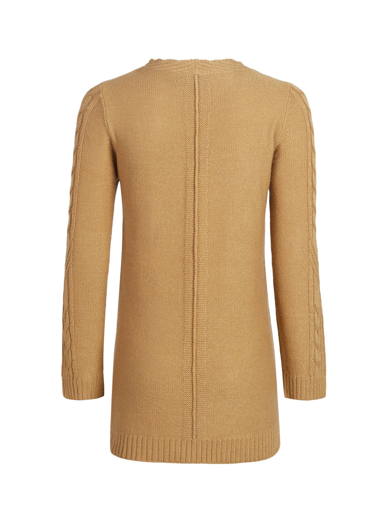 V-Neck Cable-Knit Tunic Sweater - Image 3
