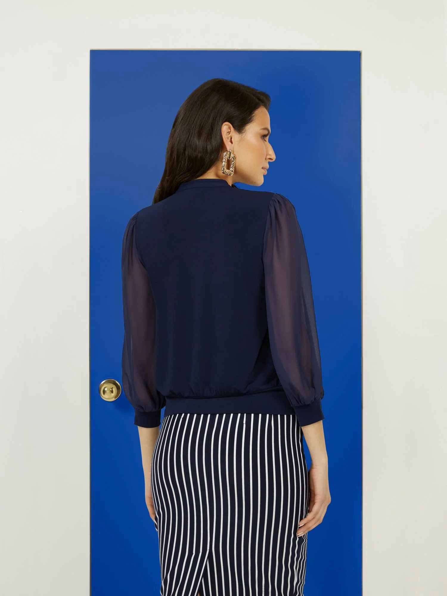 V-Neck Chiffon-Sleeve Top - Image 10