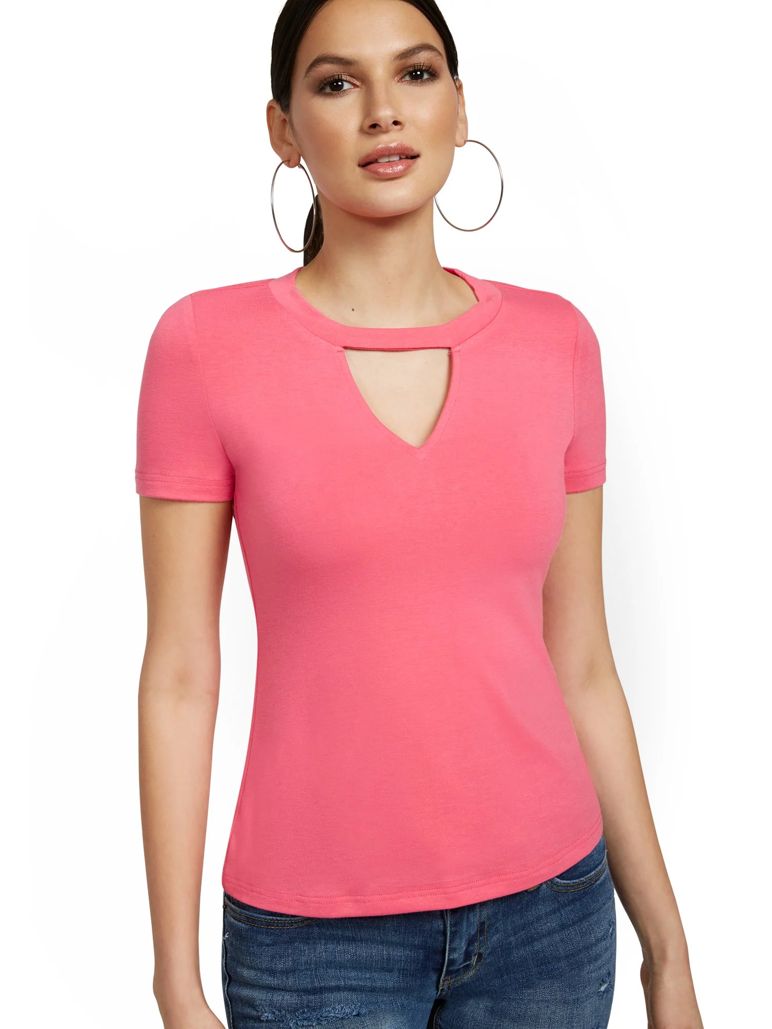 V-Neck Cutout Tee - Image 15