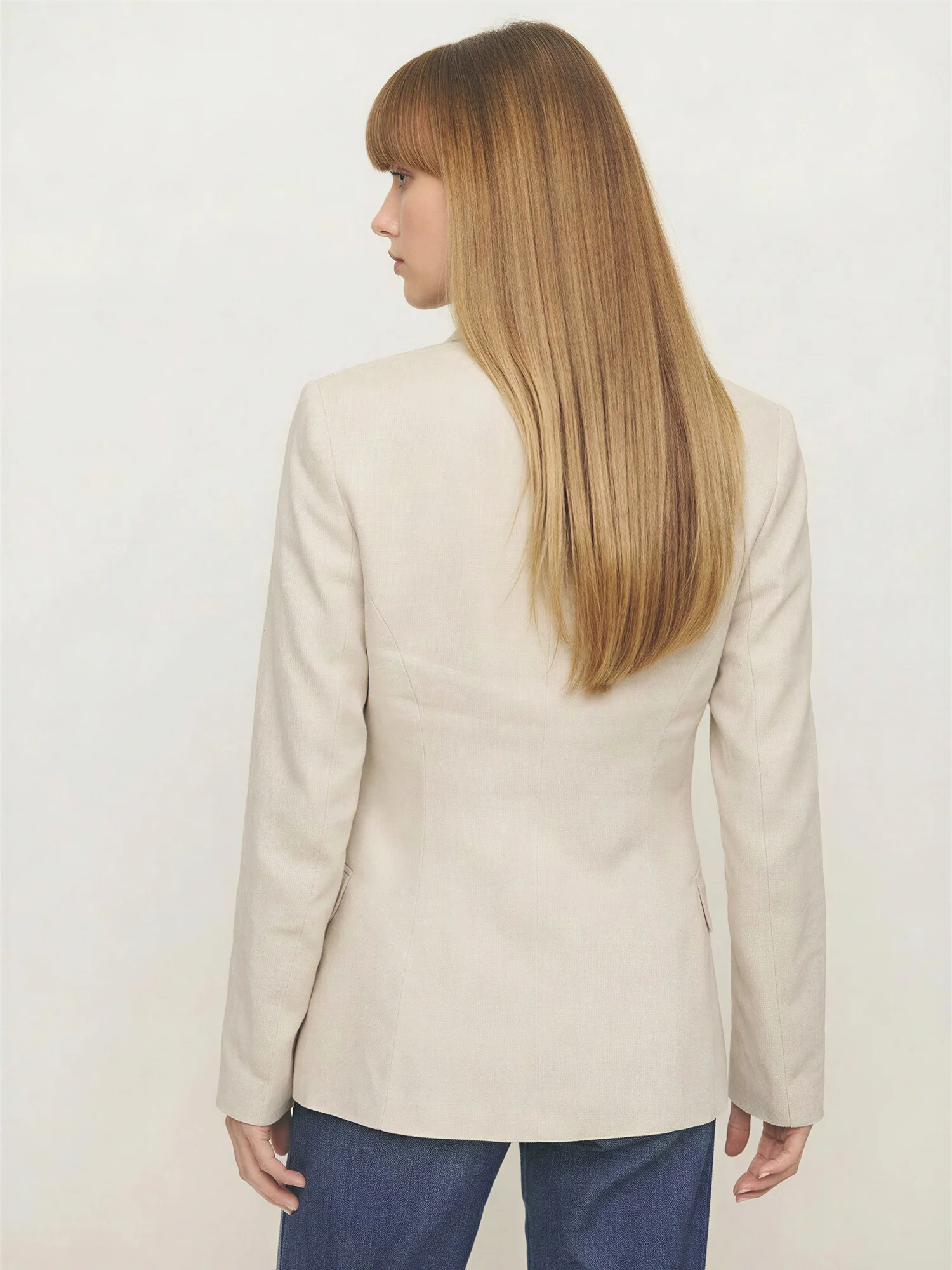V Neck Linen Lady Jacket - Image 8