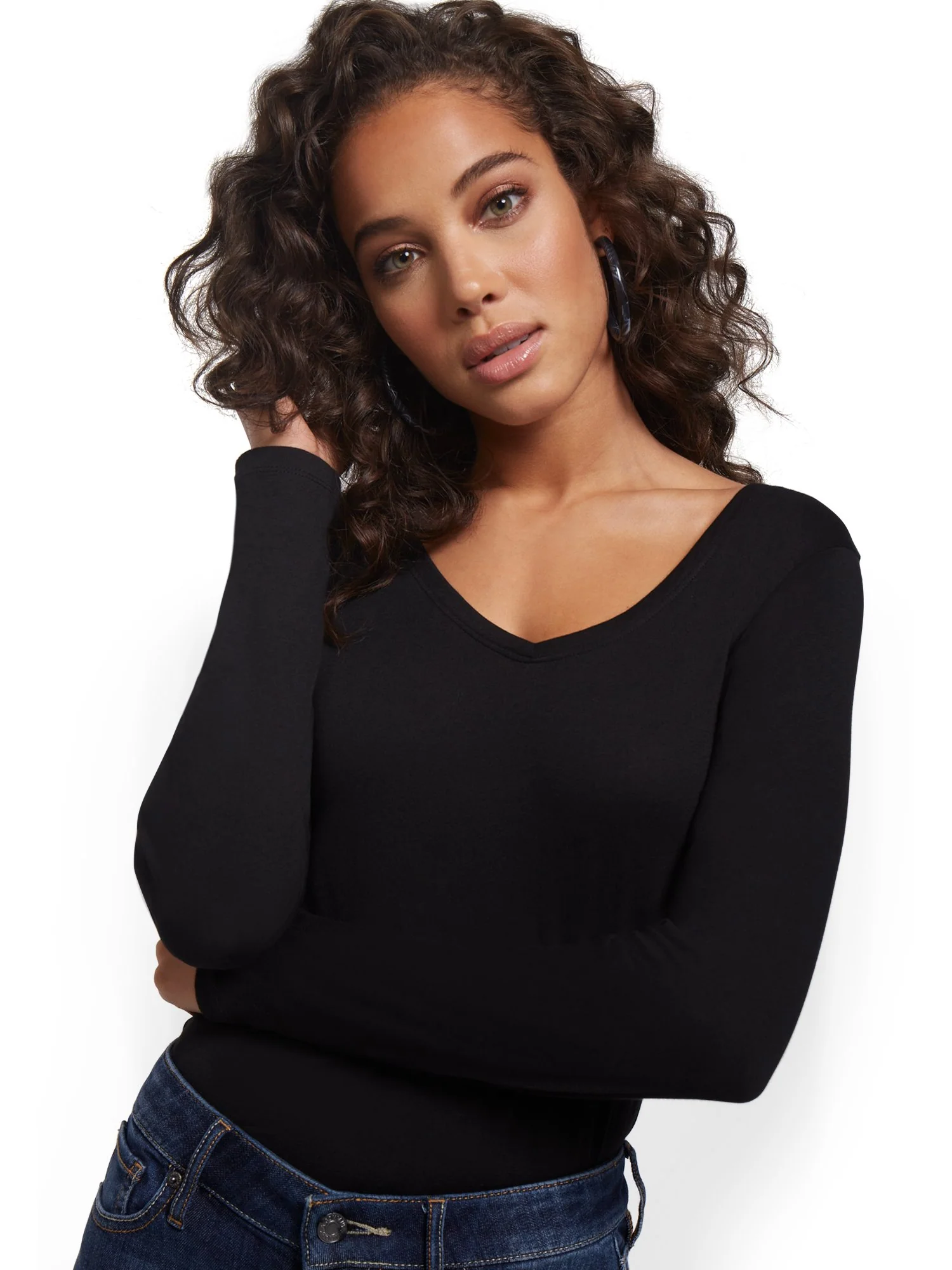V-Neck Long-Sleeve Perfect Tee - Image 2