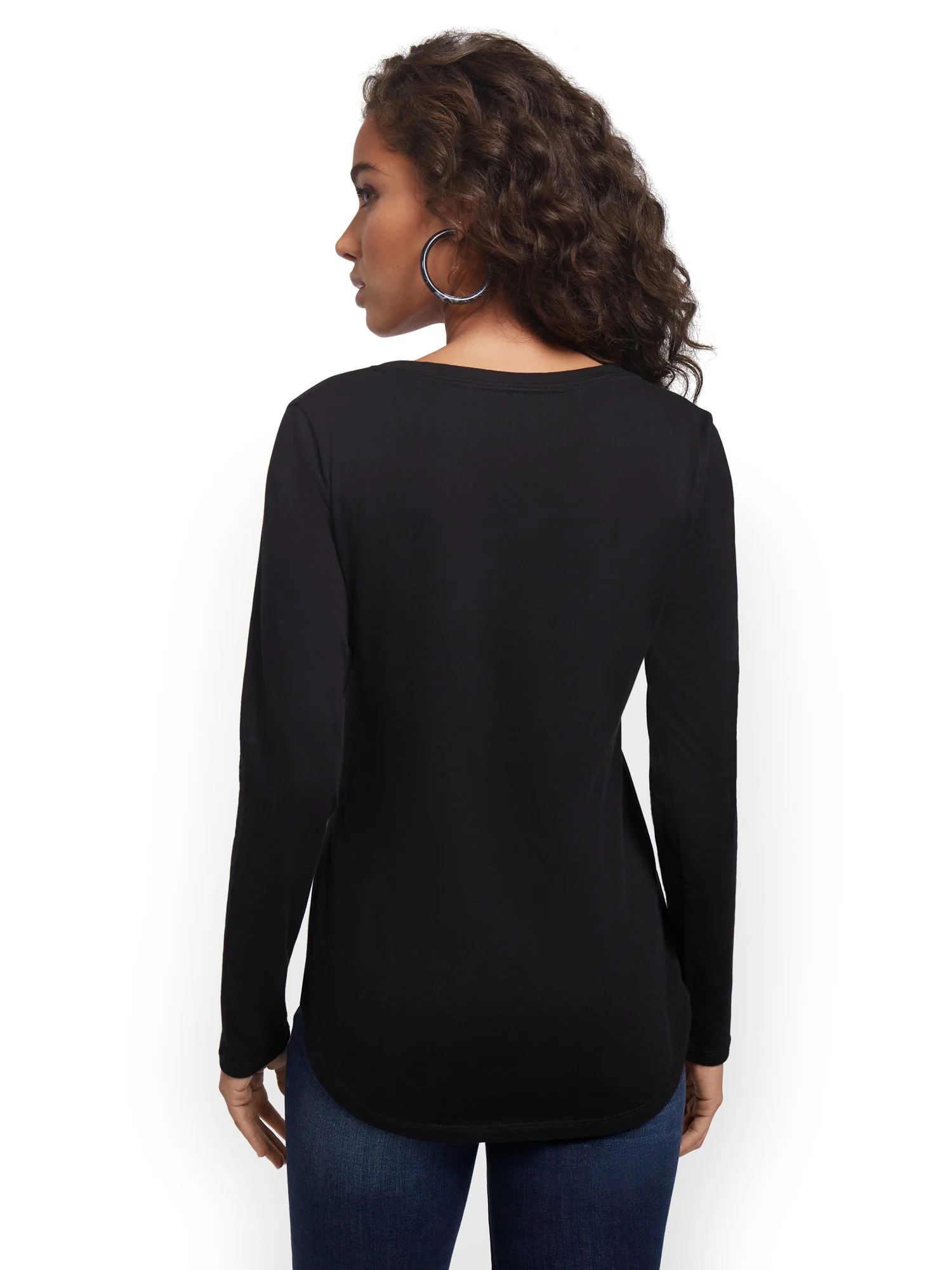 V-Neck Long-Sleeve Perfect Tee - Image 3