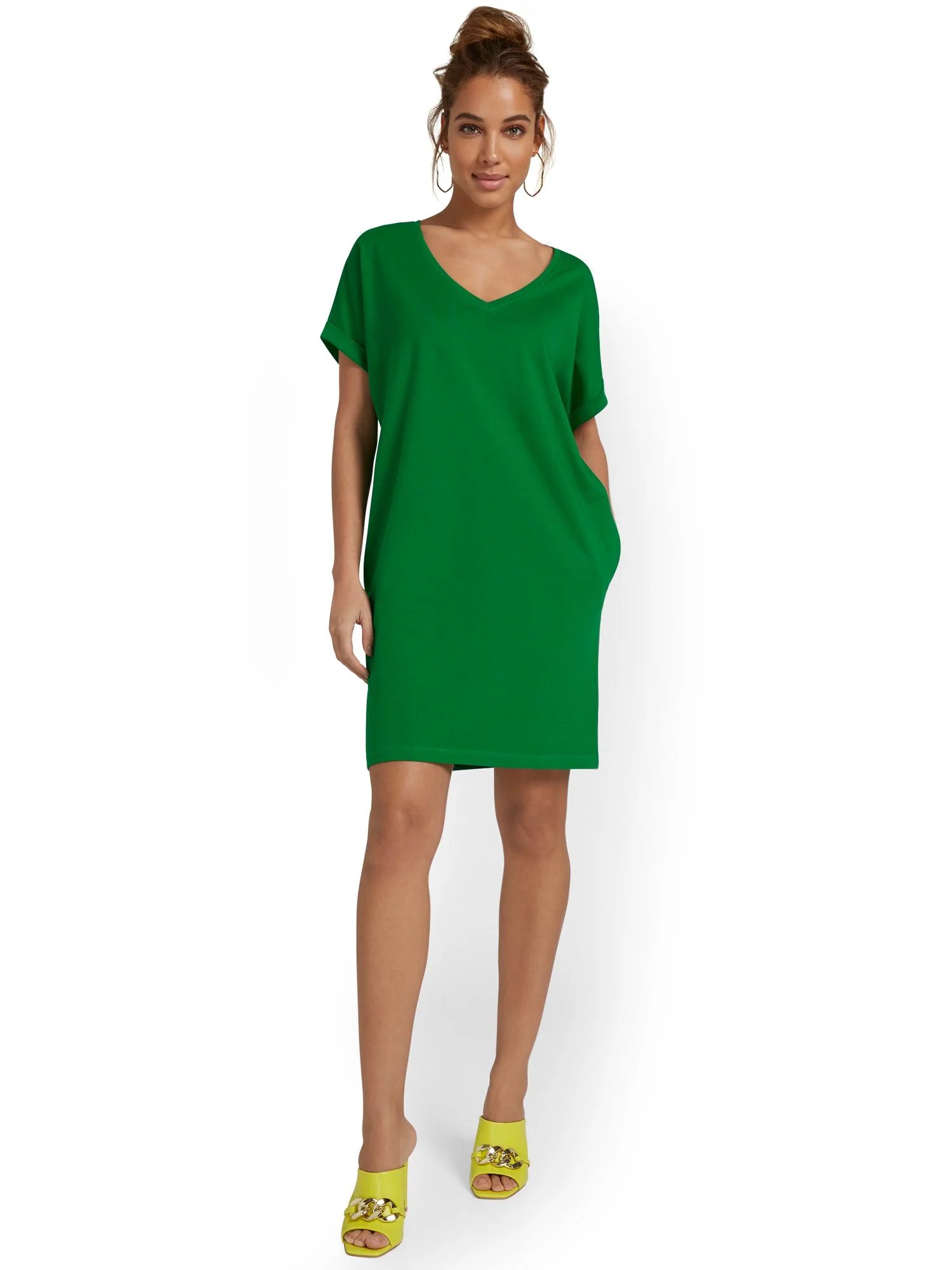 V-Neck Perfect Tee Dress - Image 11