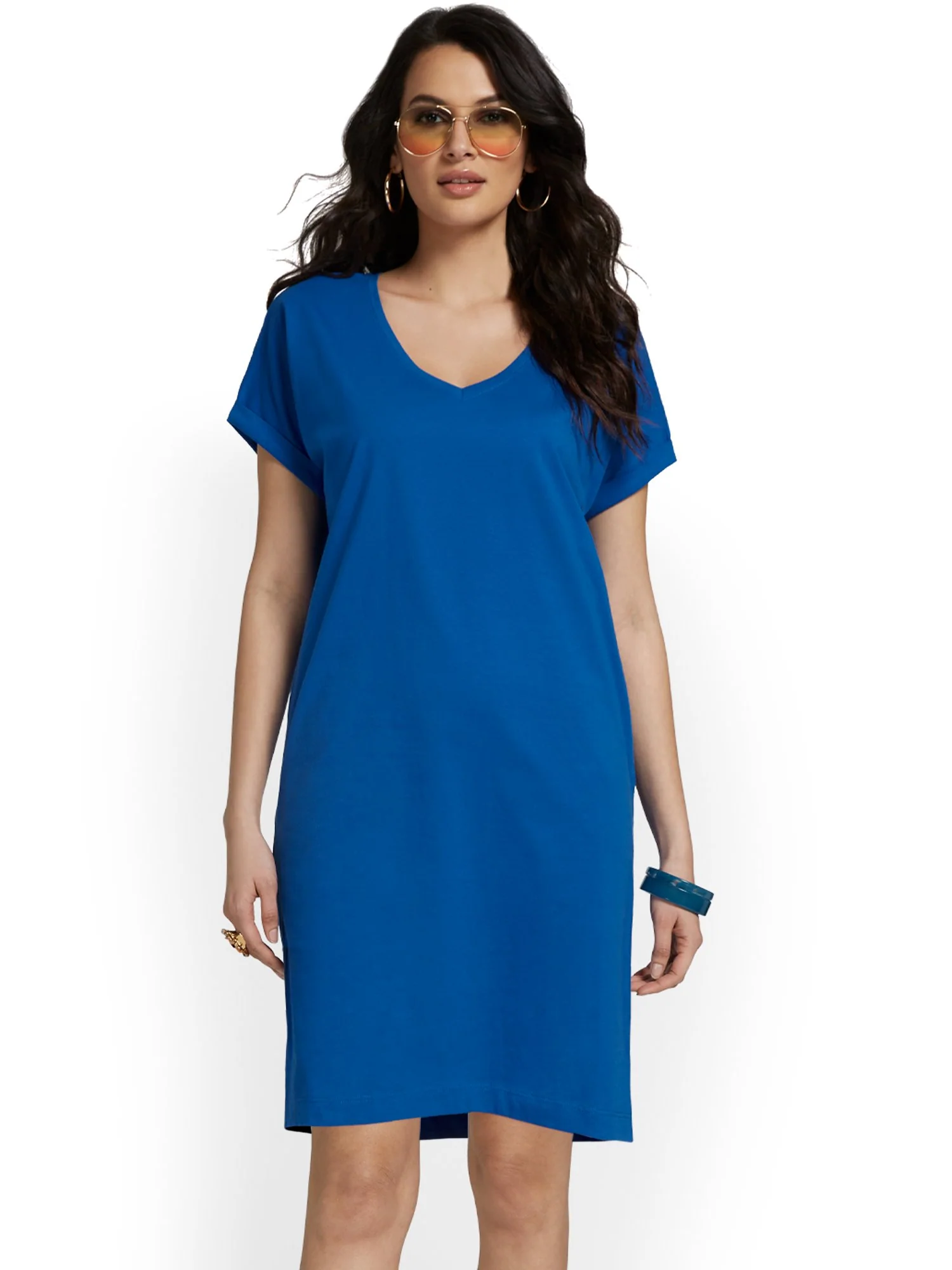 V-Neck Perfect Tee Dress - Image 18