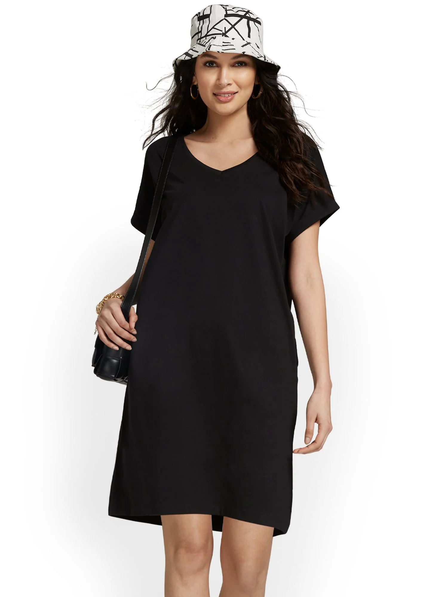 V-Neck Perfect Tee Dress - Image 2