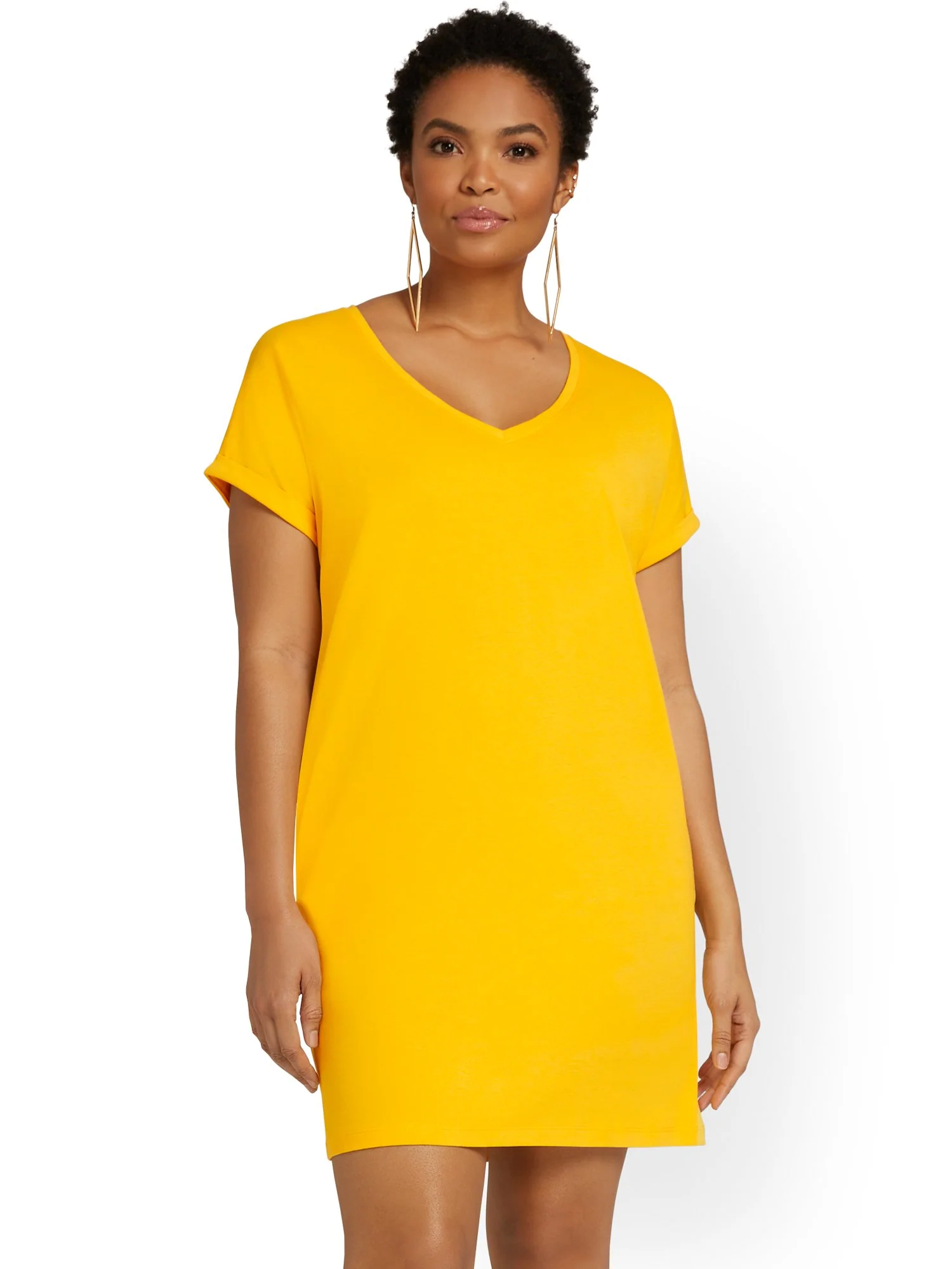 V-Neck Perfect Tee Dress - Image 26