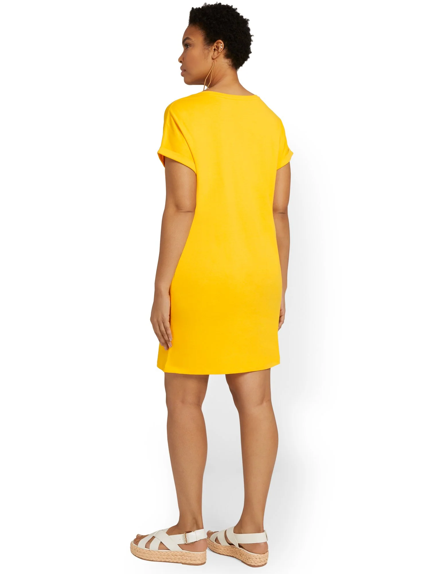 V-Neck Perfect Tee Dress - Image 28