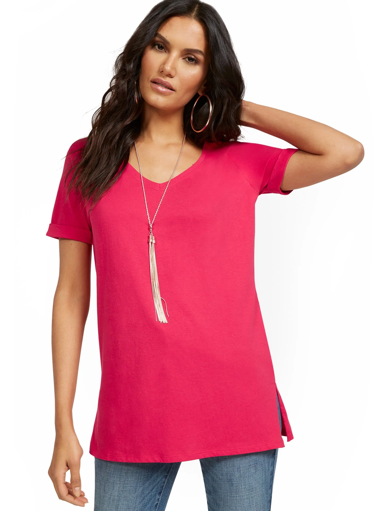 V-Neck Perfect Tunic Tee - Image 15
