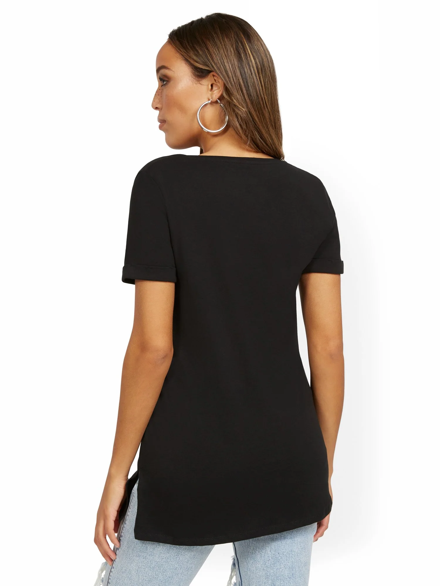 V-Neck Perfect Tunic Tee - Image 3