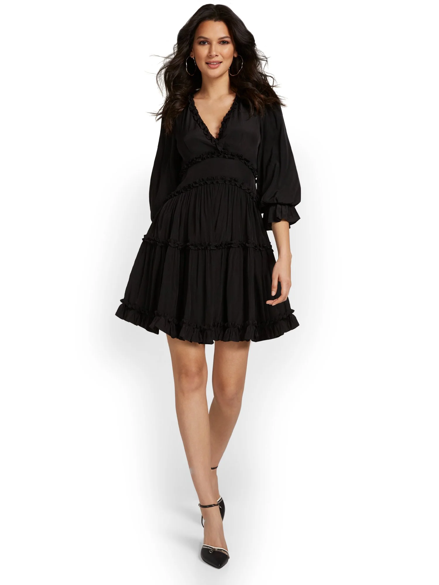 Mustard Seed V-Neck Ruffle Mini Dress - Brands We Love - Image 2
