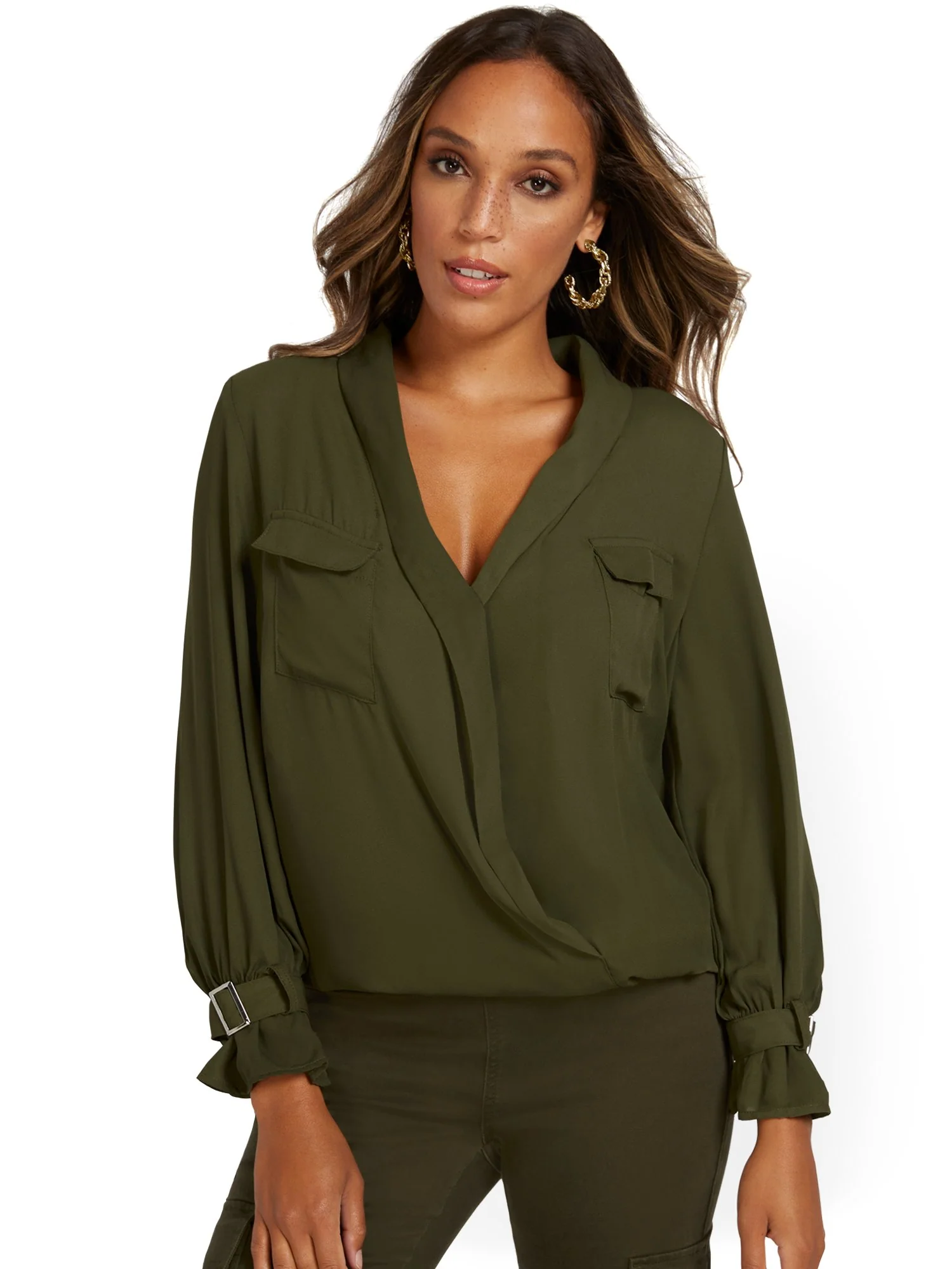 V-Neck Surplice Top - Image 2
