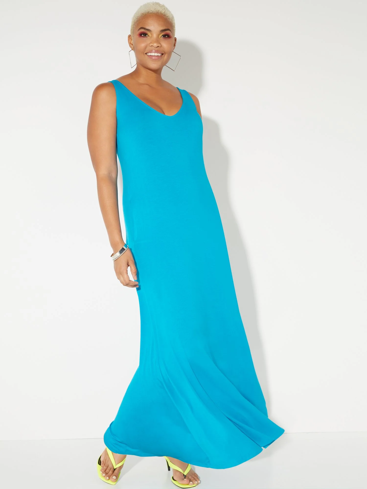 V-Neck Tank Maxi Dress - NY&C Style System - Image 13