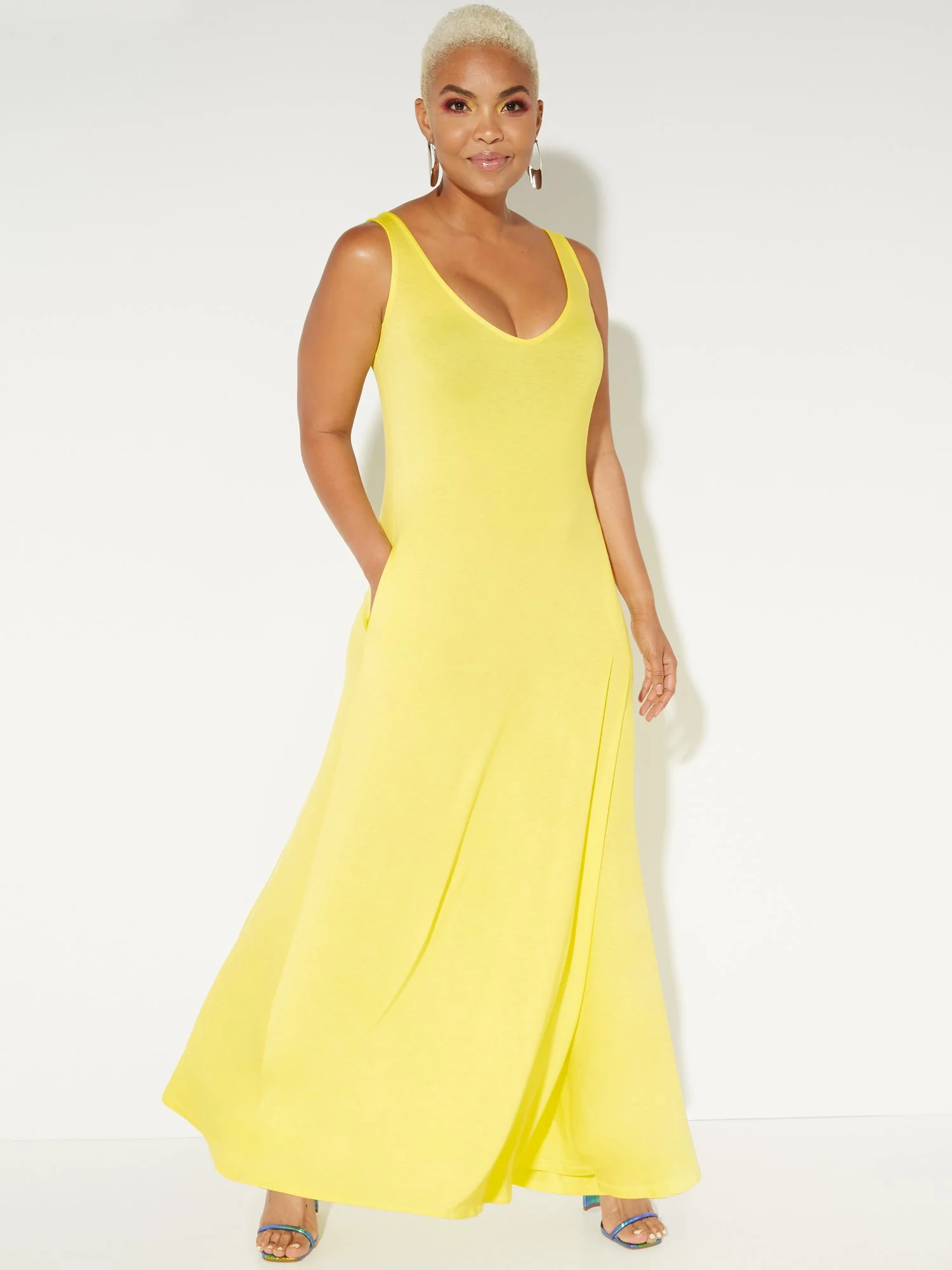 V-Neck Tank Maxi Dress - NY&C Style System - Image 15