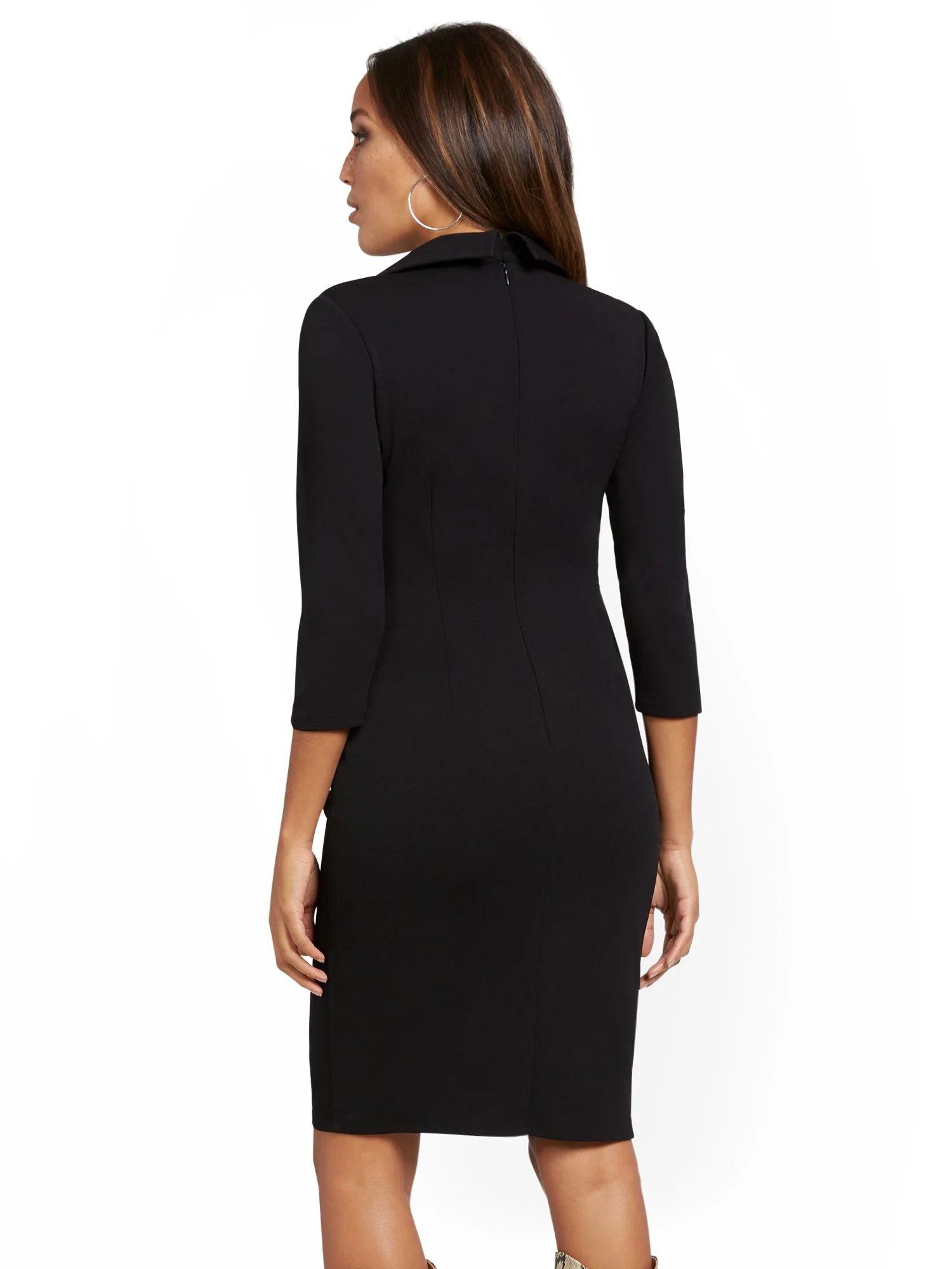 V-Neck Tie-Front Sheath Dress - Magic Crepe® - Image 3