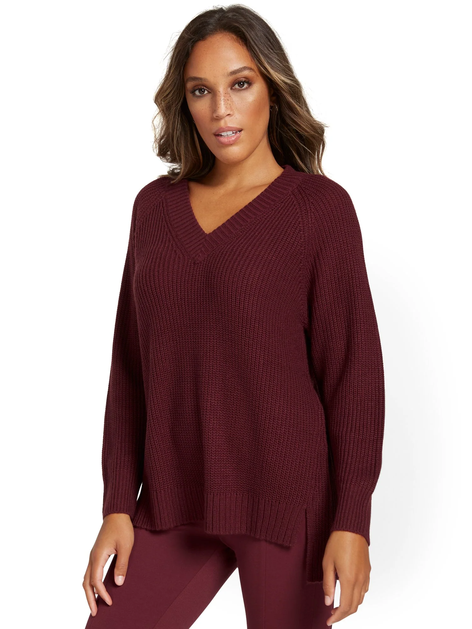 V-Neck Tunic Sweater - Image 12