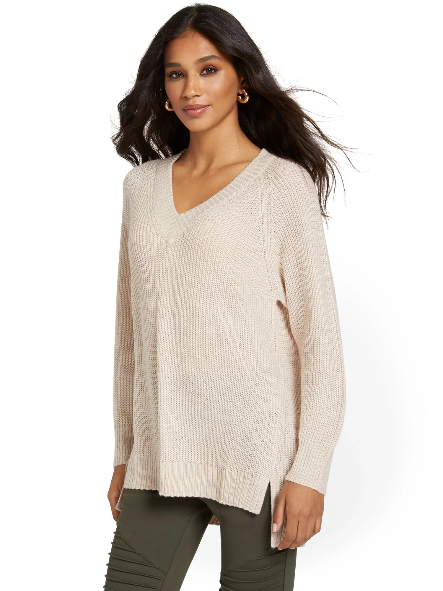 V-Neck Tunic Sweater - Image 14