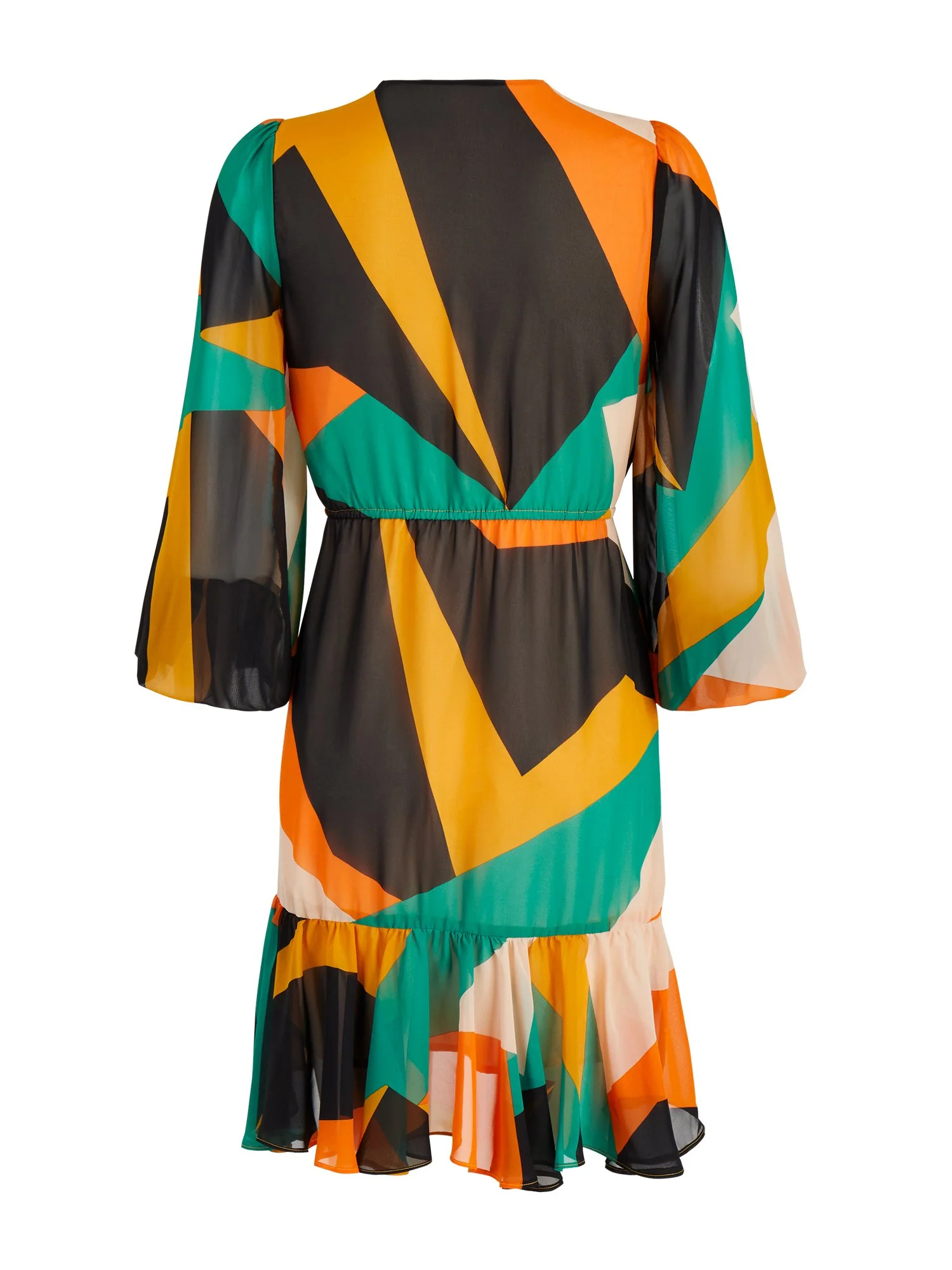 V-Neck Wrap Ruffle Dress - The NY&C Legacy Collection - Image 3