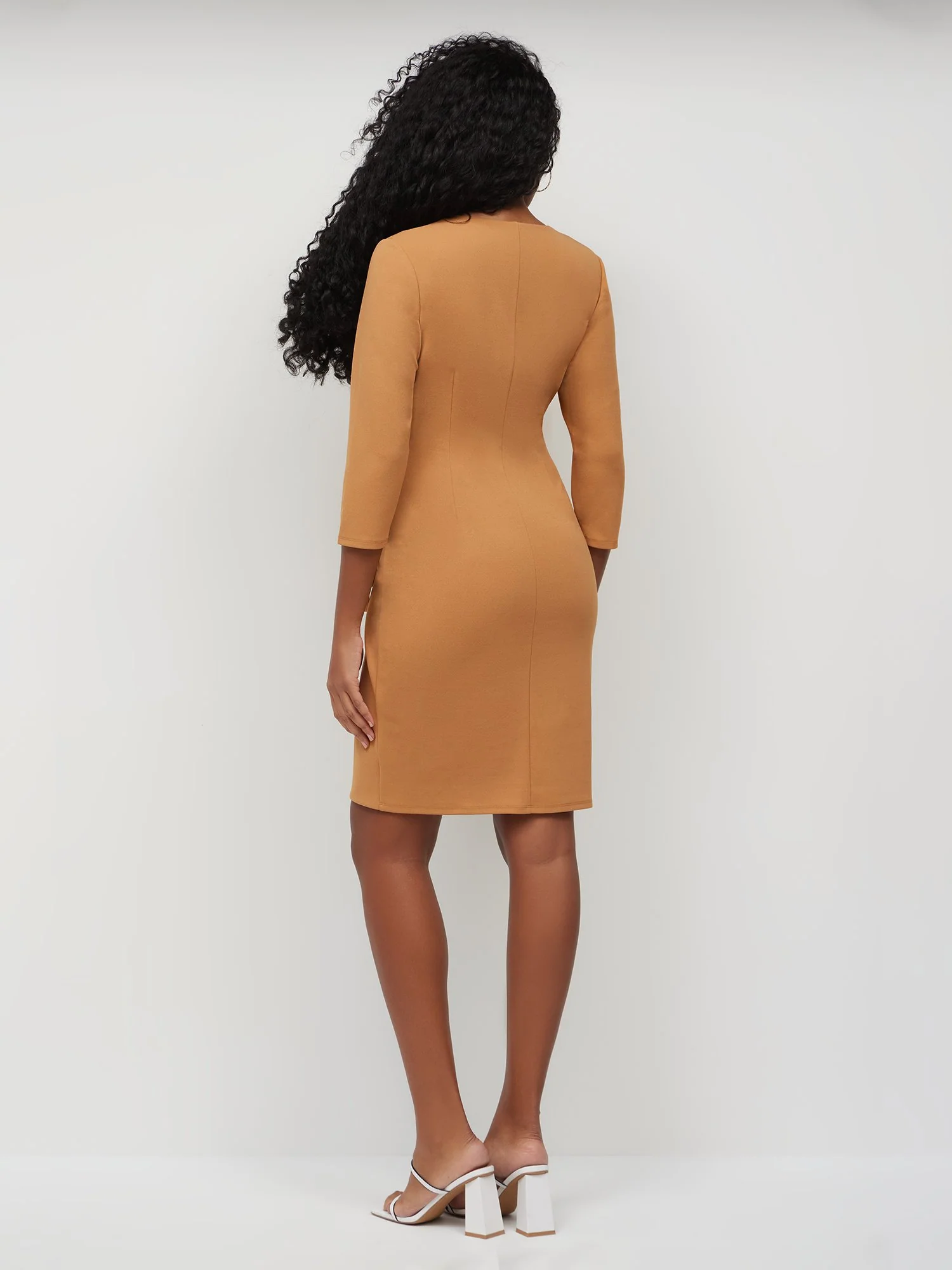 V-Neck Wrap Sheath Dress - Magic Crepe® - Image 2