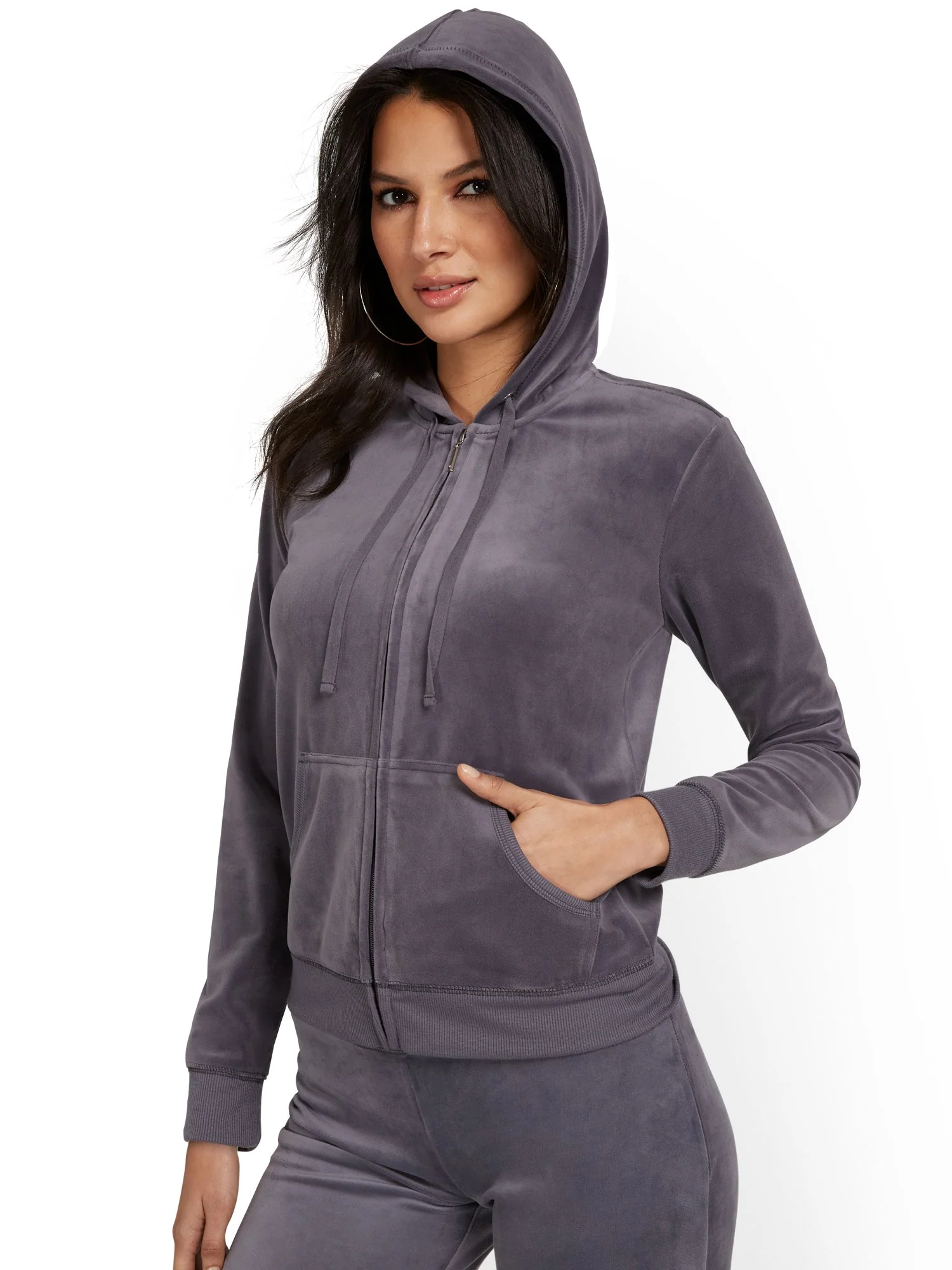 Velour Hooded Zip-Front Jacket - Dreamy Velour Collection - Image 15
